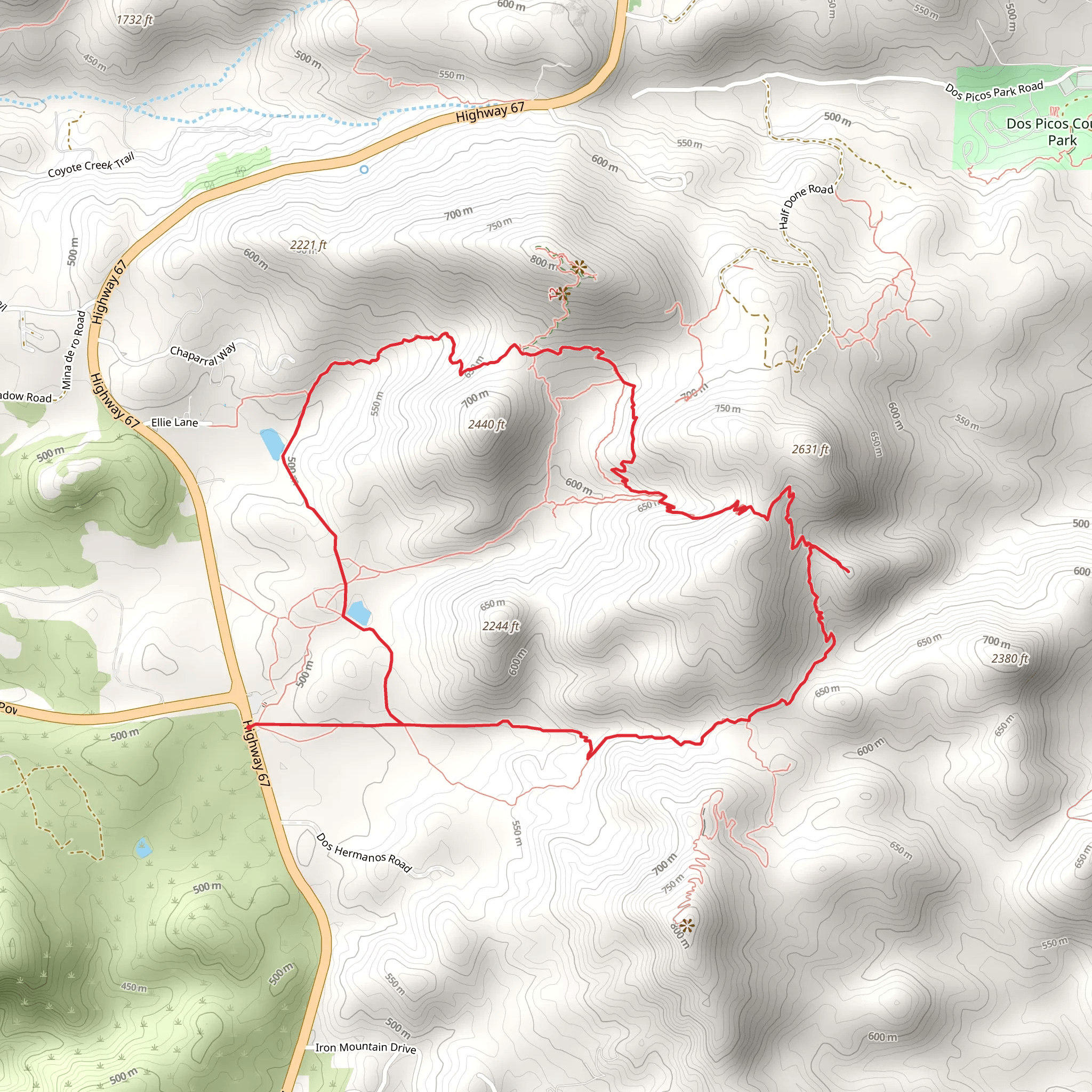Iron Mountain Peak Loop Trail mobile static map