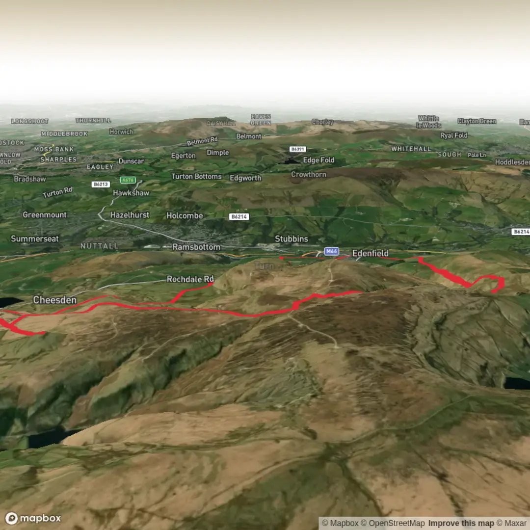 An image depicting the trail Hike from Edenfield via Knowl Hill and its surrounding area.