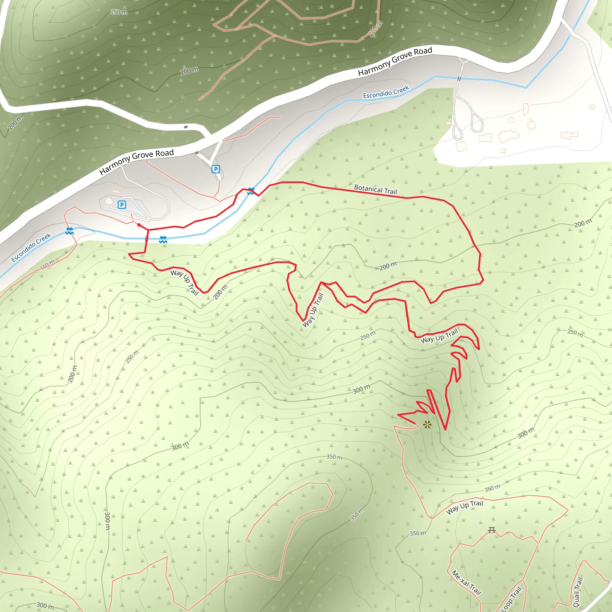 Way Up Trail and Botanical Loop Trail mobile static map