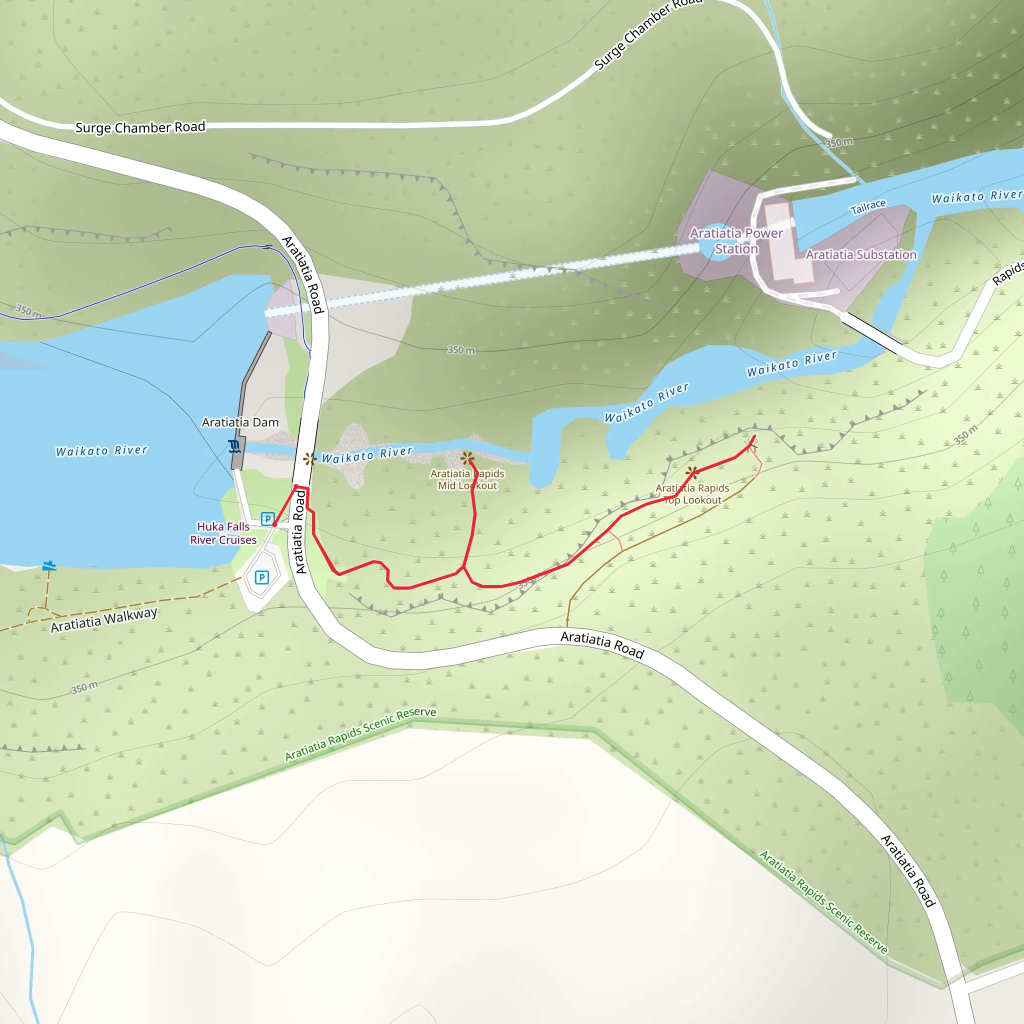 Aratiatia Rapids Lookout Walk mobile static map