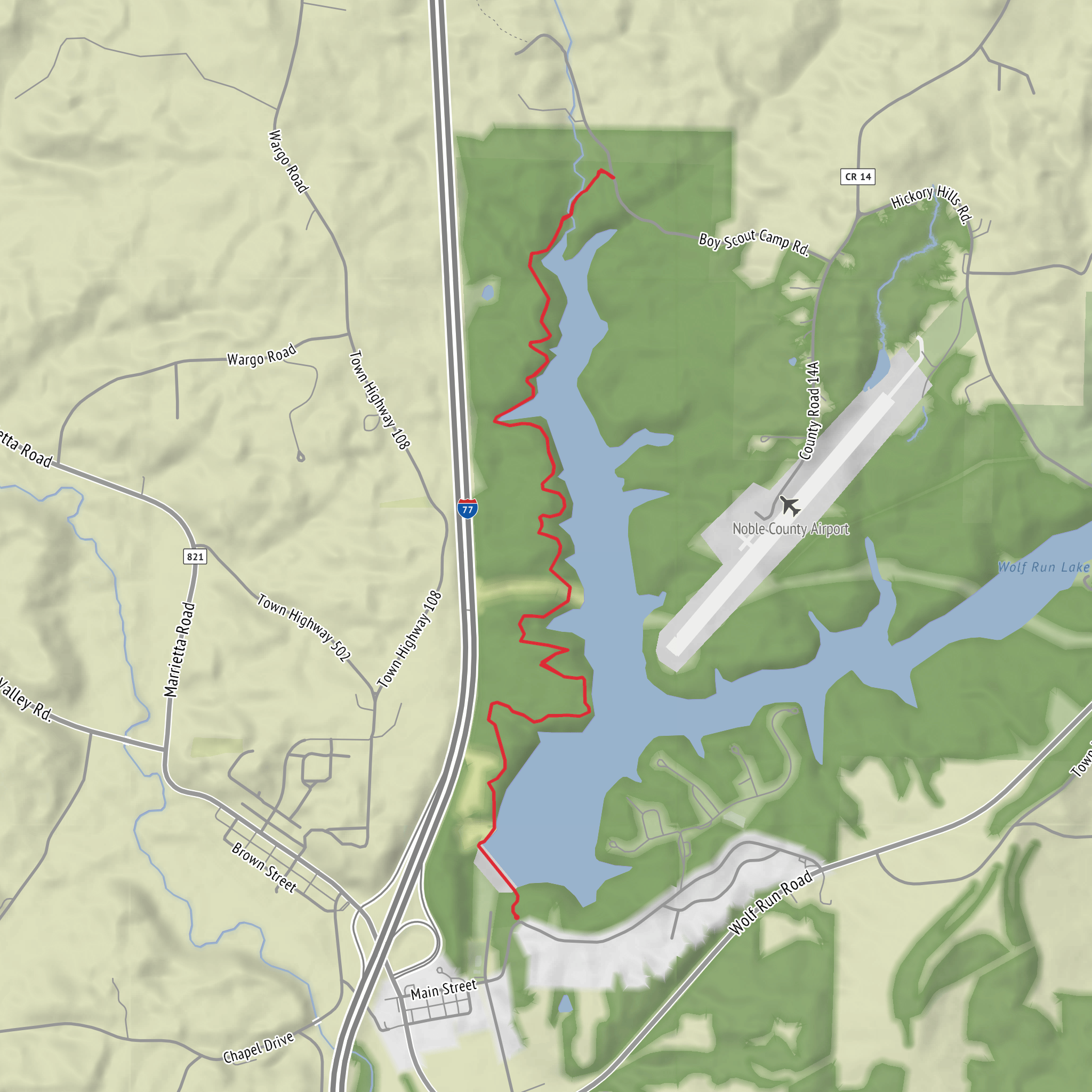 Wolf Run via Buckeye Trail mobile static map