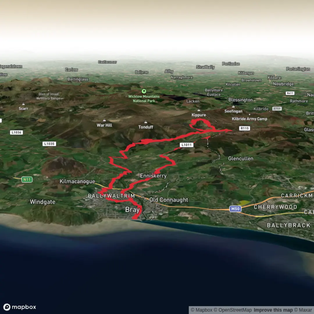 An image depicting the trail Bray to Bray (2.5 day) and its surrounding area.