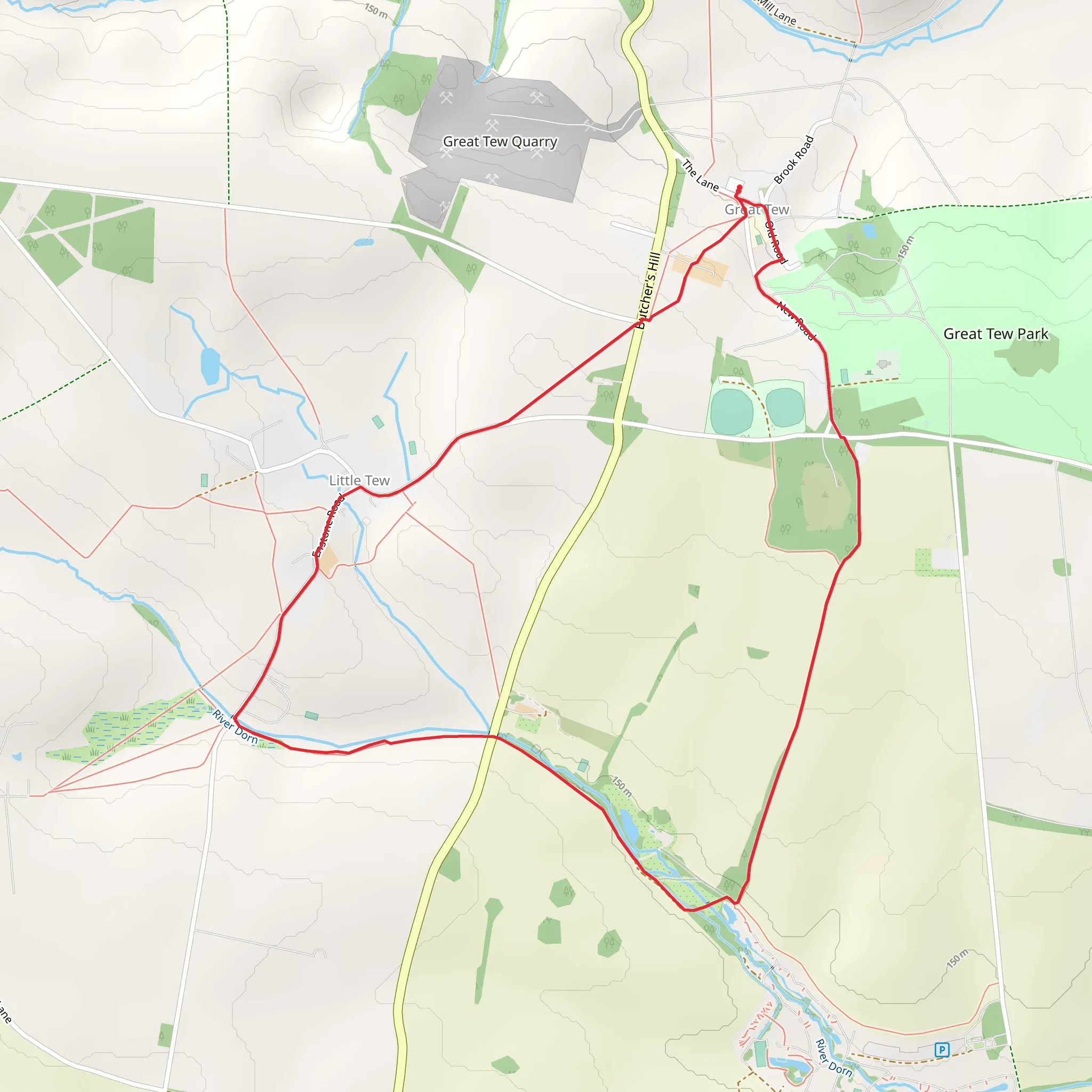 Great Tew Country Park Loop mobile static map