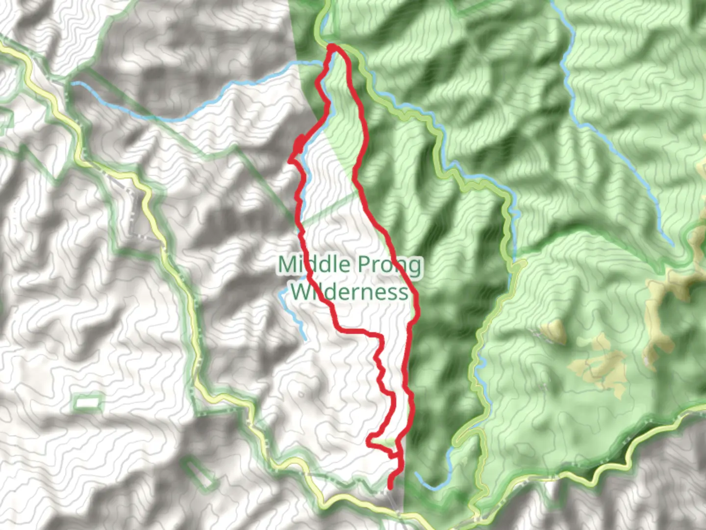 An image depicting the trail Green Mountain Trail and Buckeye Gap Trail and its surrounding area.