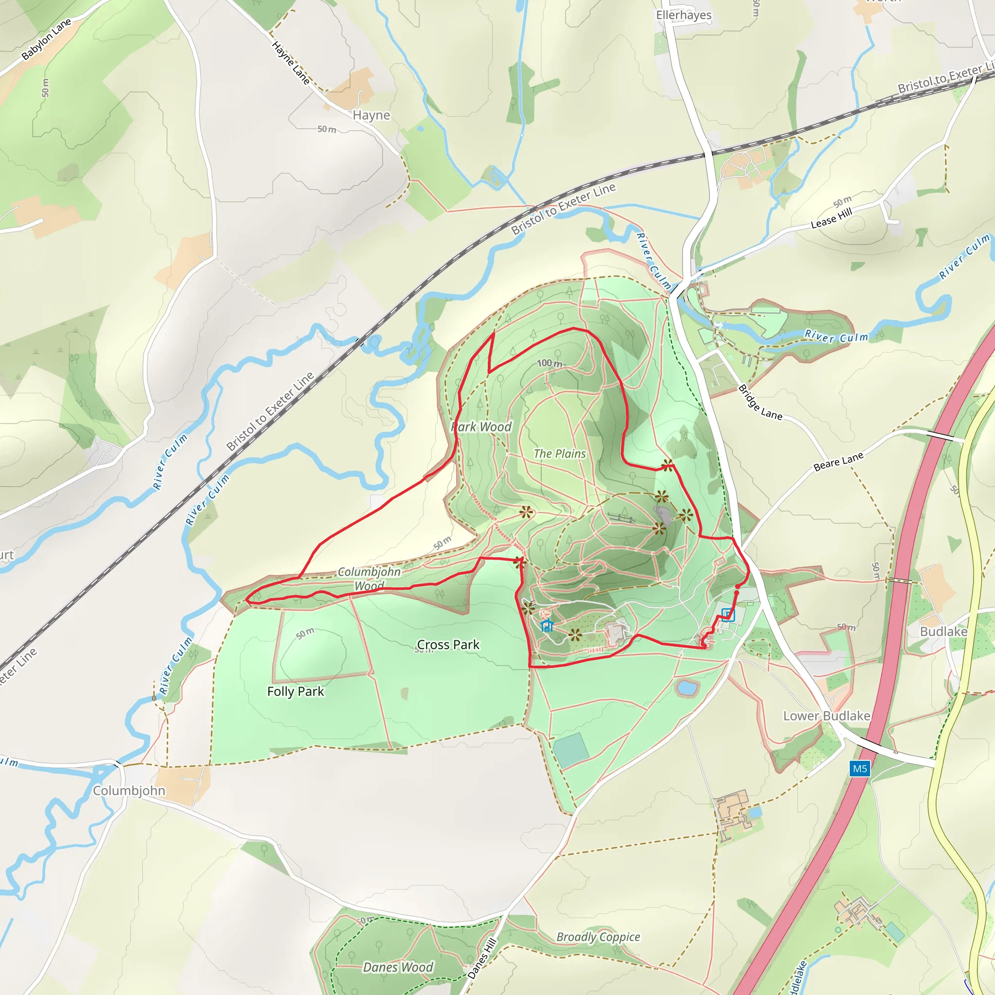 Killerton Park Walk mobile static map