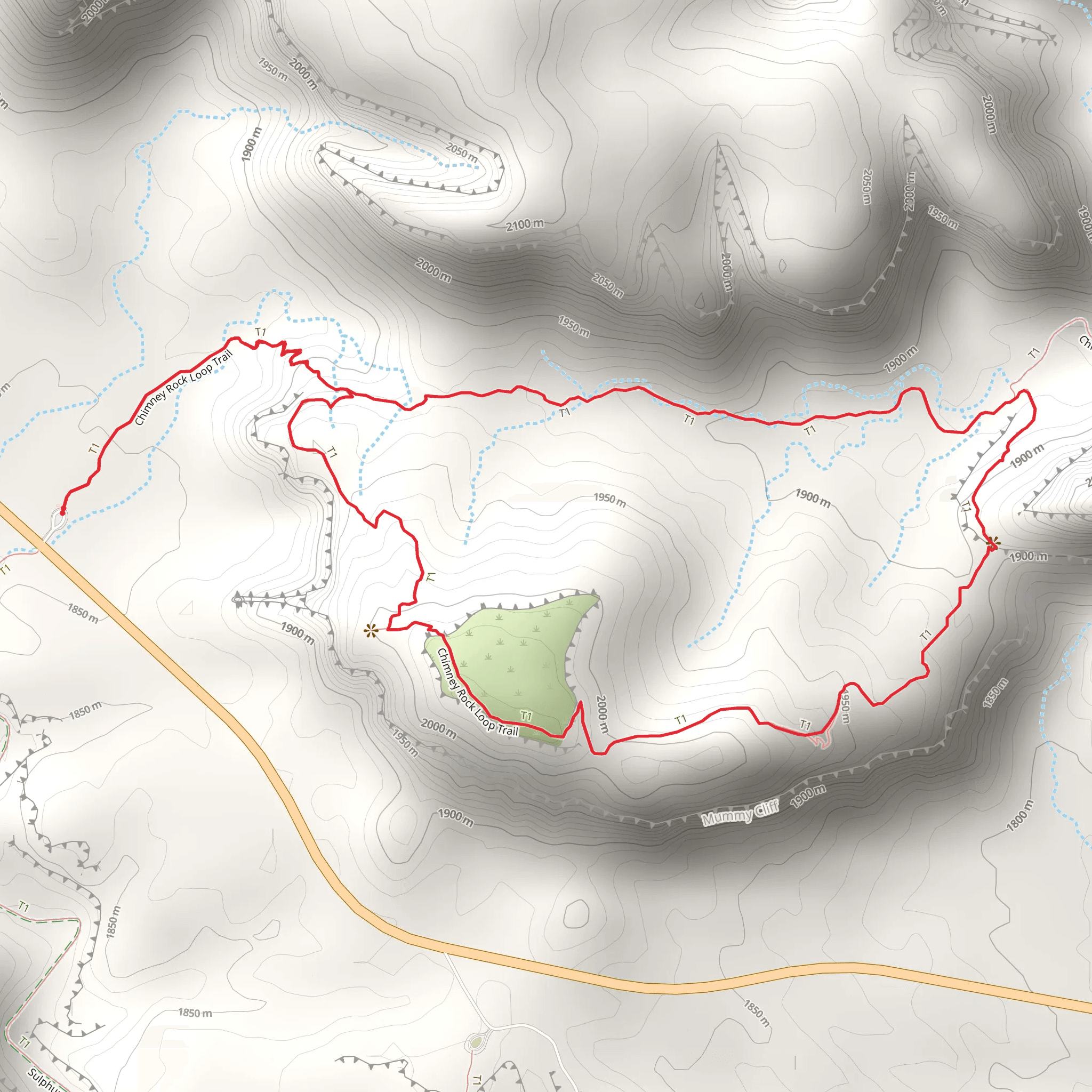 Chimney Rock Trail mobile static map