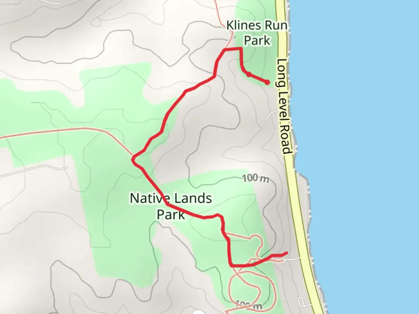 An image depicting the trail Native Lands Park Walk and its surrounding area.