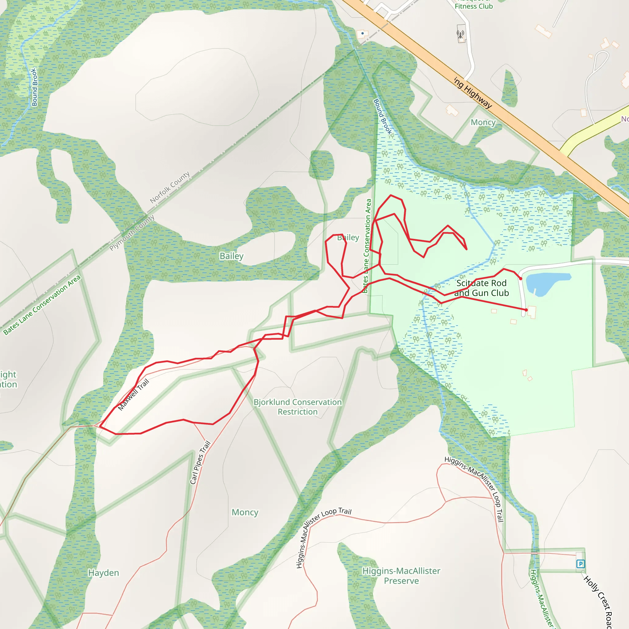 Maxwell Trail and Carl Pipes Trail Loop mobile static map