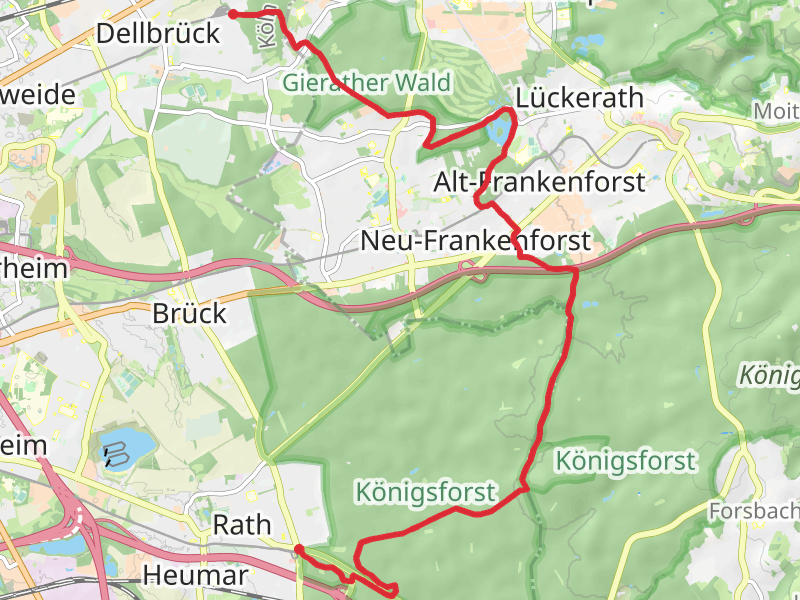 Wildniswald to Thielenbruch Walk via Konigsforst