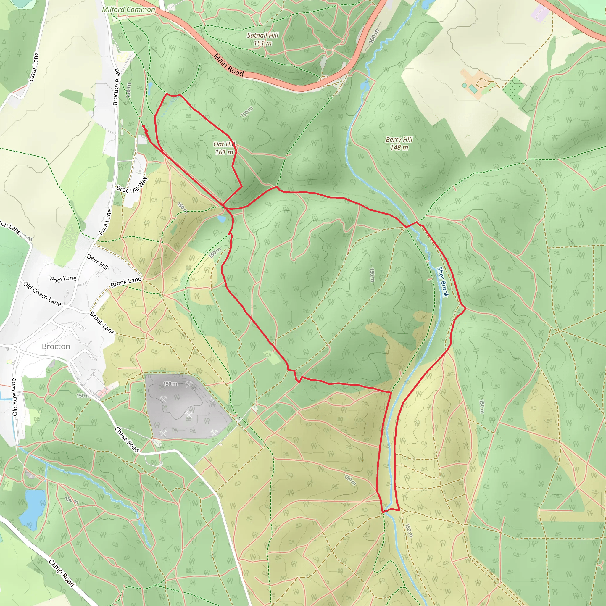 Oat Hill and Sher Brook mobile static map