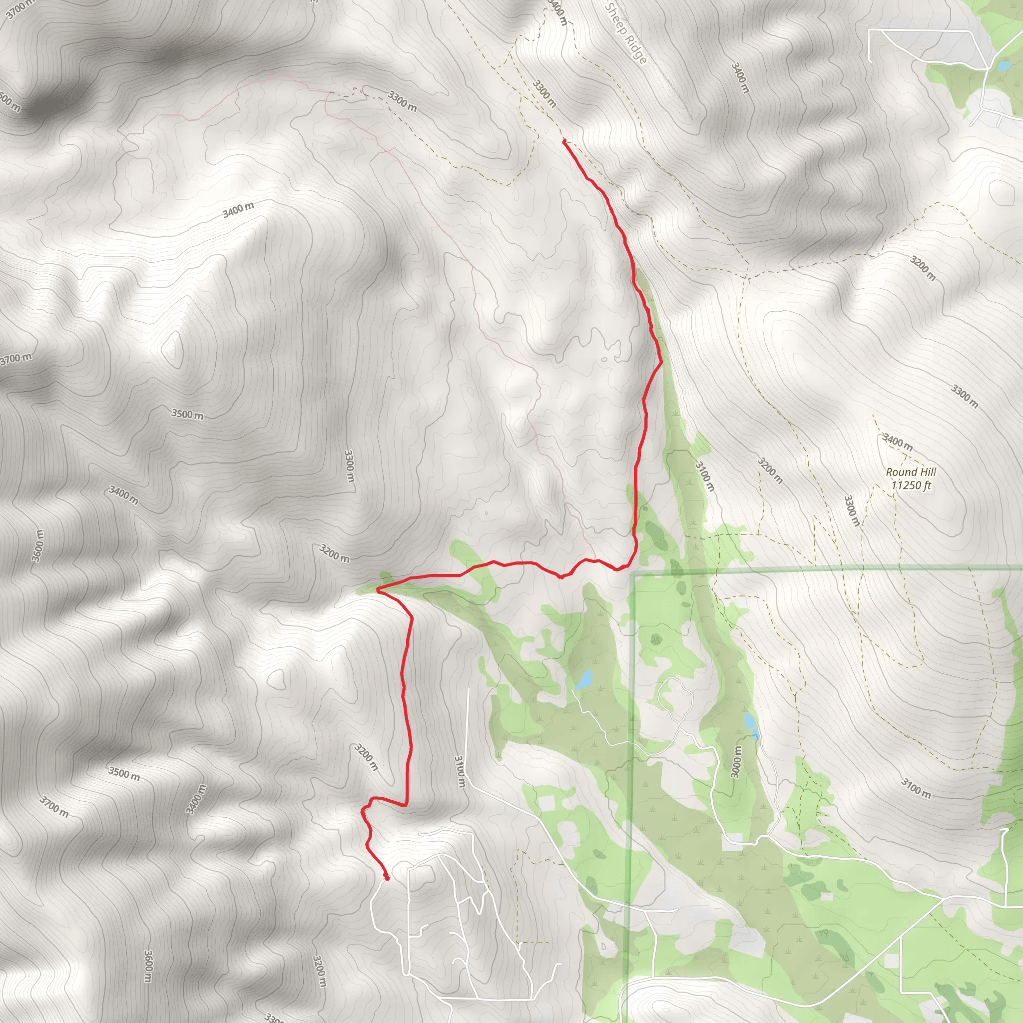 Sheep Creek Trail mobile static map