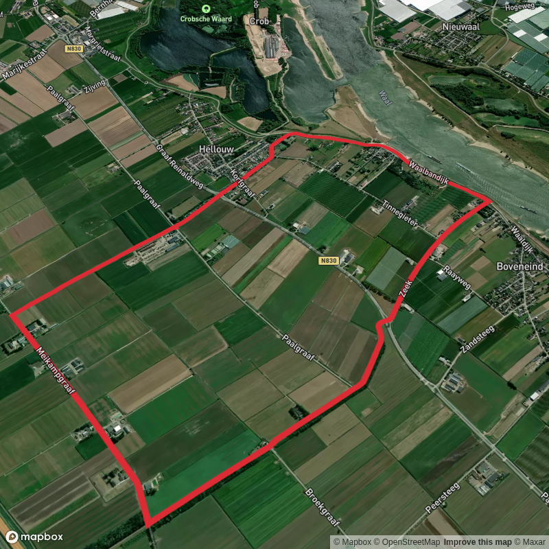 Waal Waal via Meikampgraaf and Waalbandijk