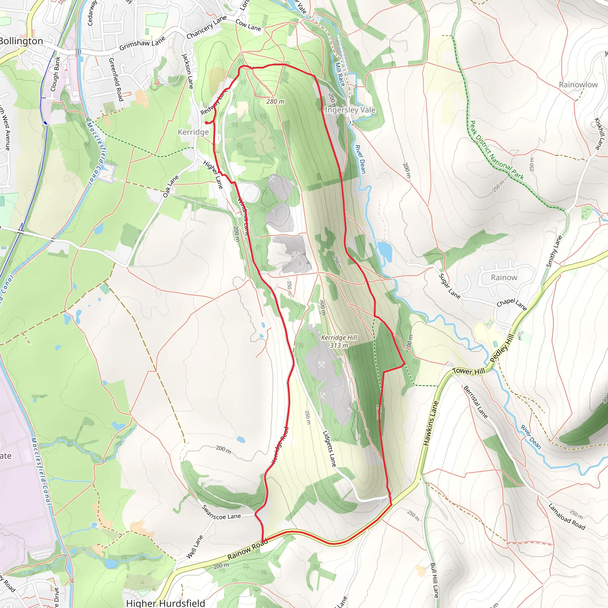 Bollington Loop mobile static map