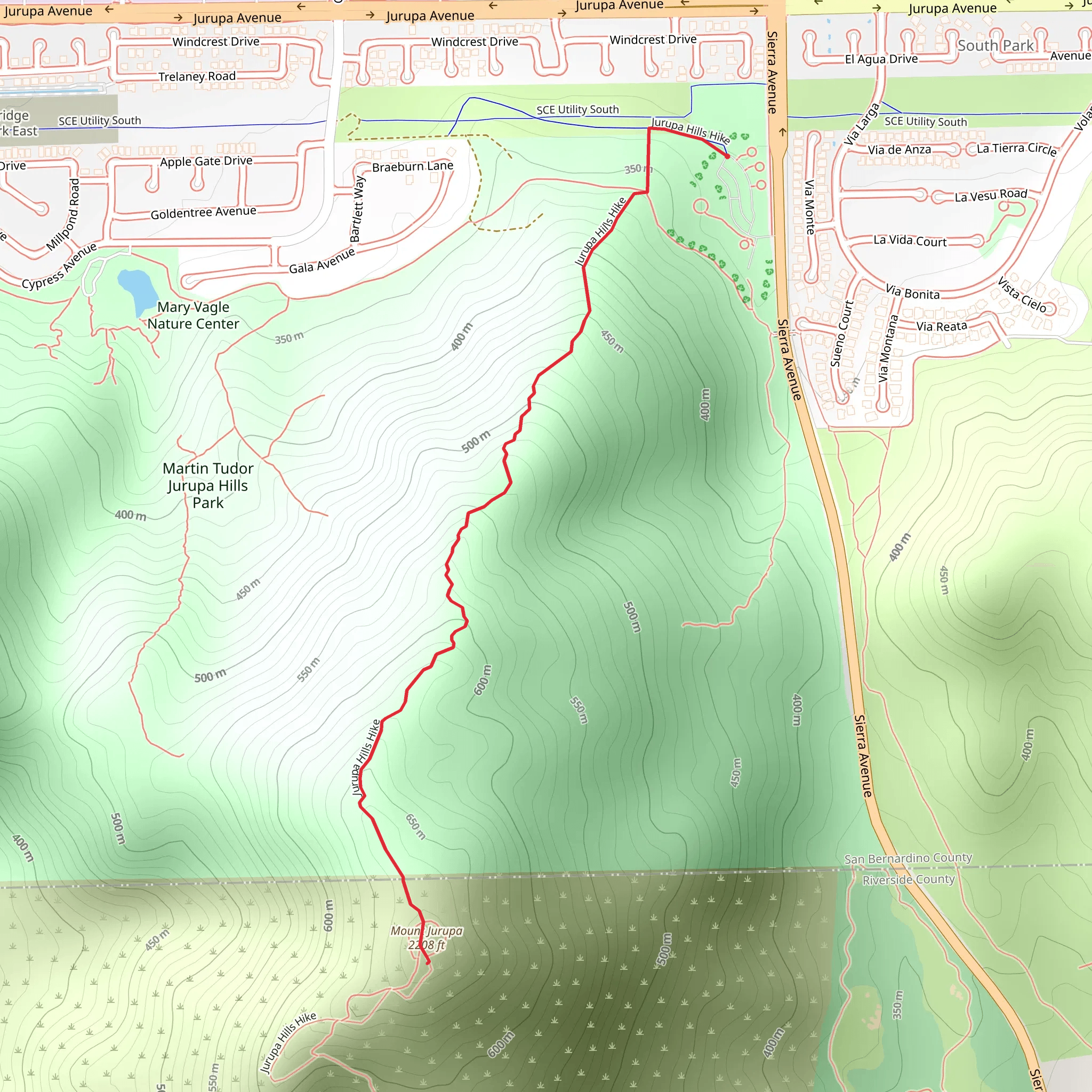Mount Jurupa via Jurupa Hills Hike mobile static map