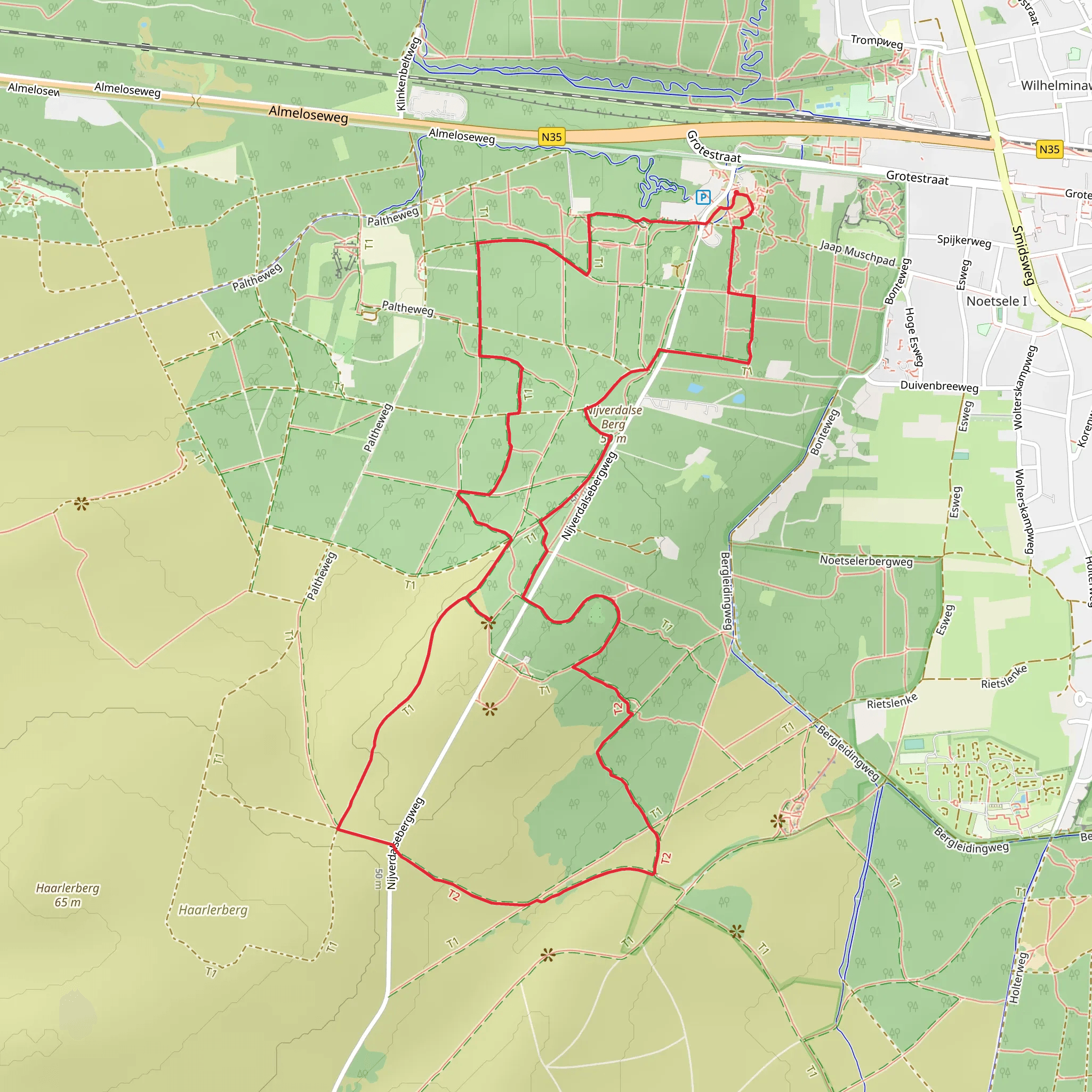 Spoorbos and Orienteertafel Loop mobile static map