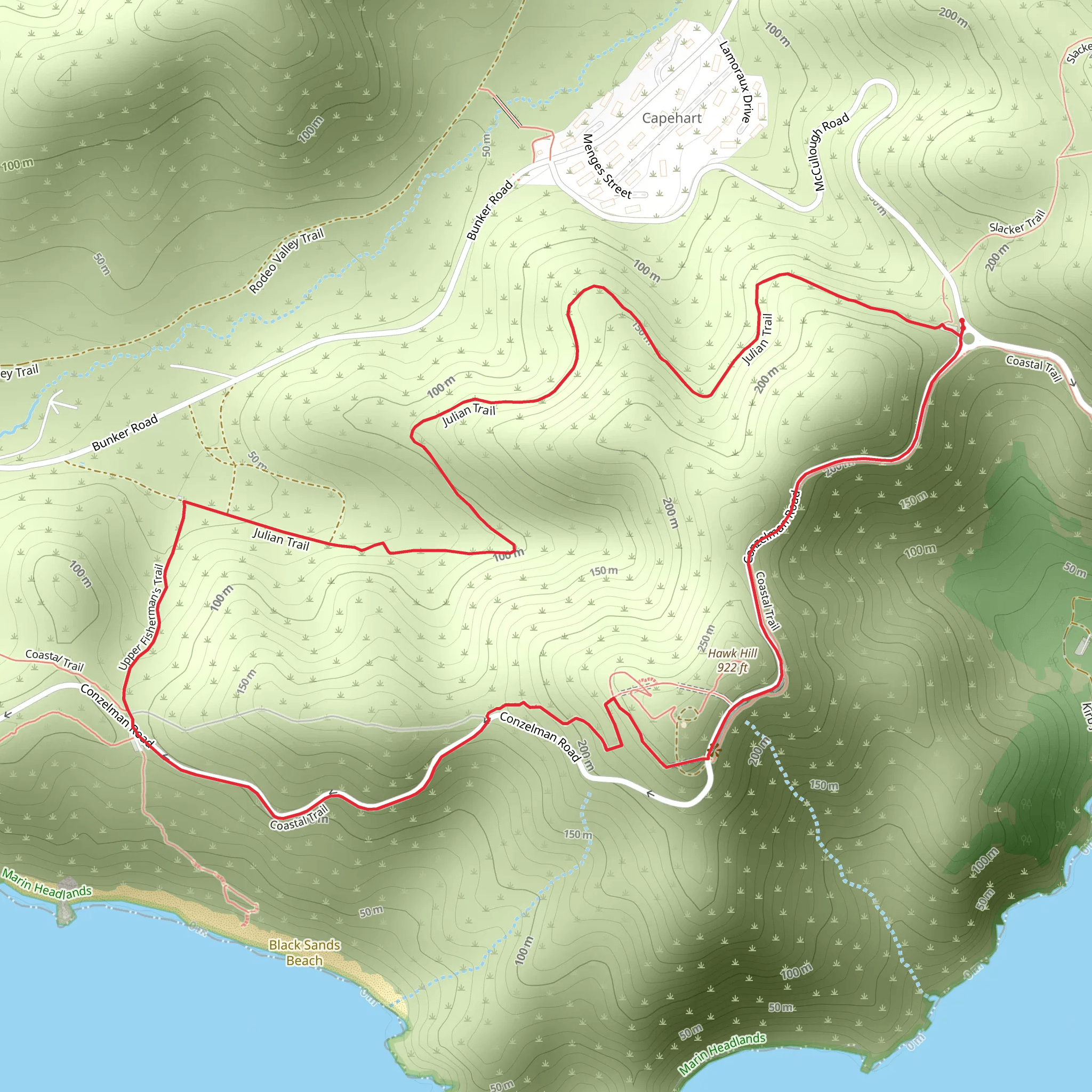 Coastal Trail and California Coastal Trail Loop mobile static map