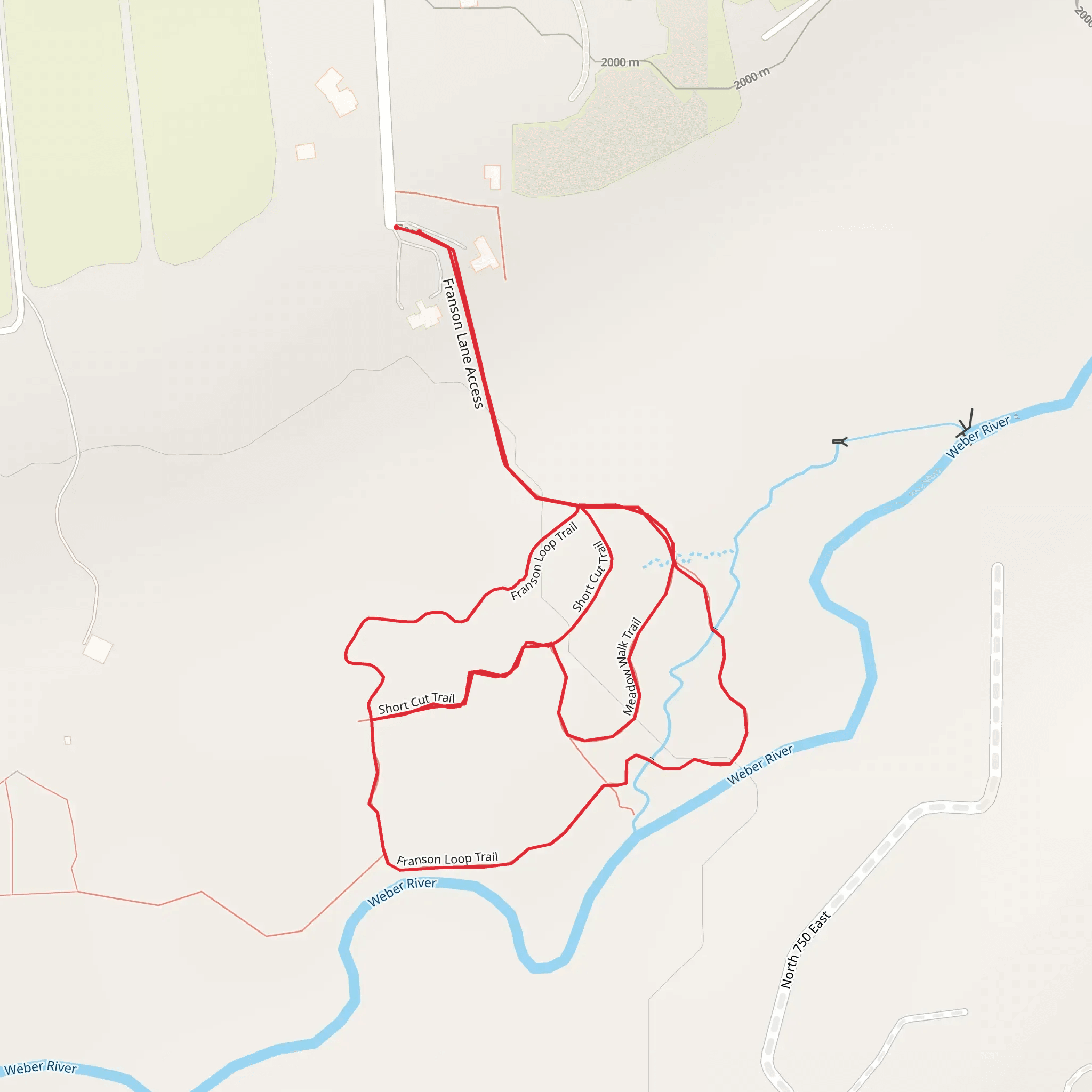 Franson Loop Trail and Meadow Walk Trail mobile static map