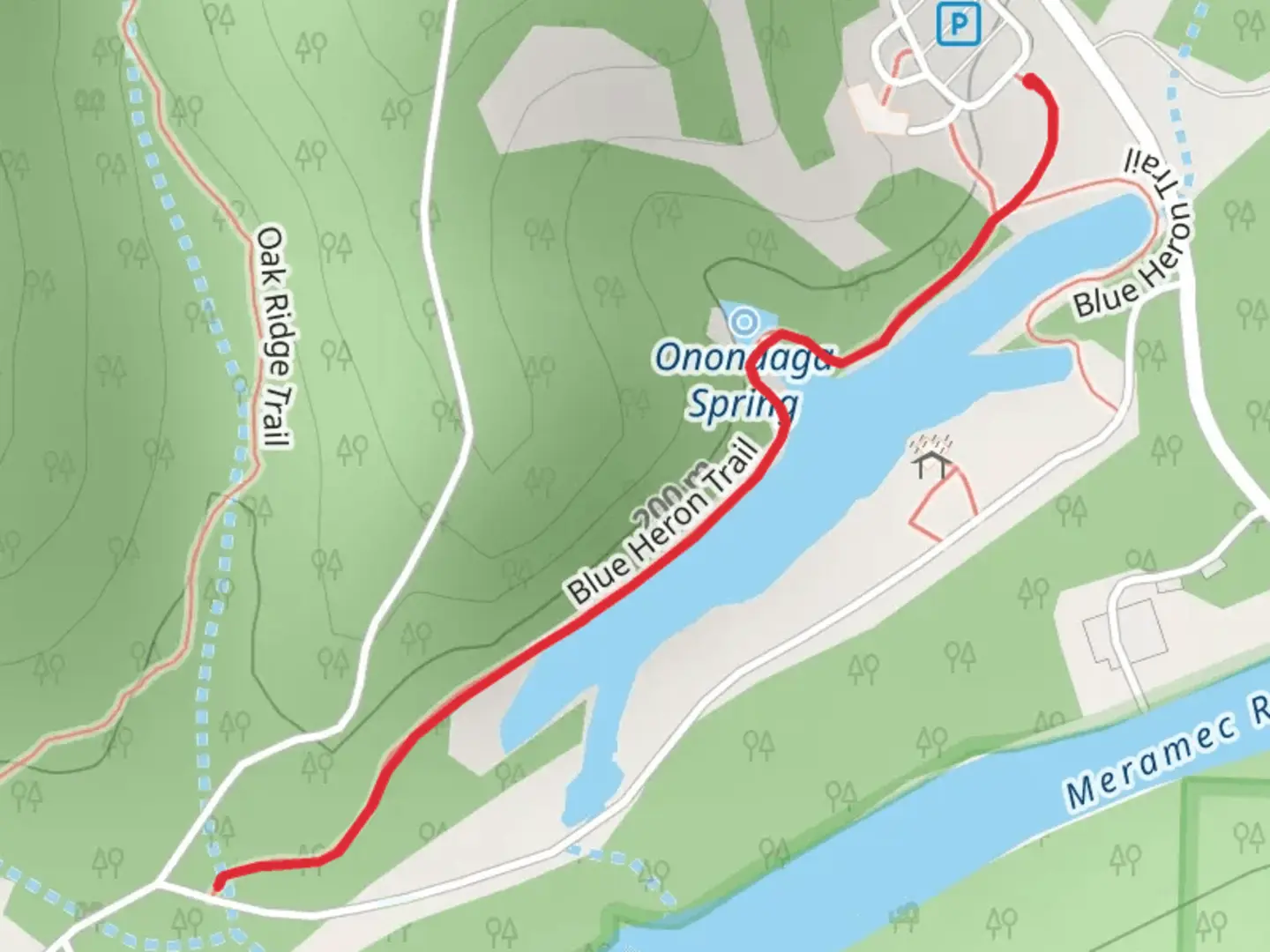 An image depicting the trail Blue Heron Trail and its surrounding area.