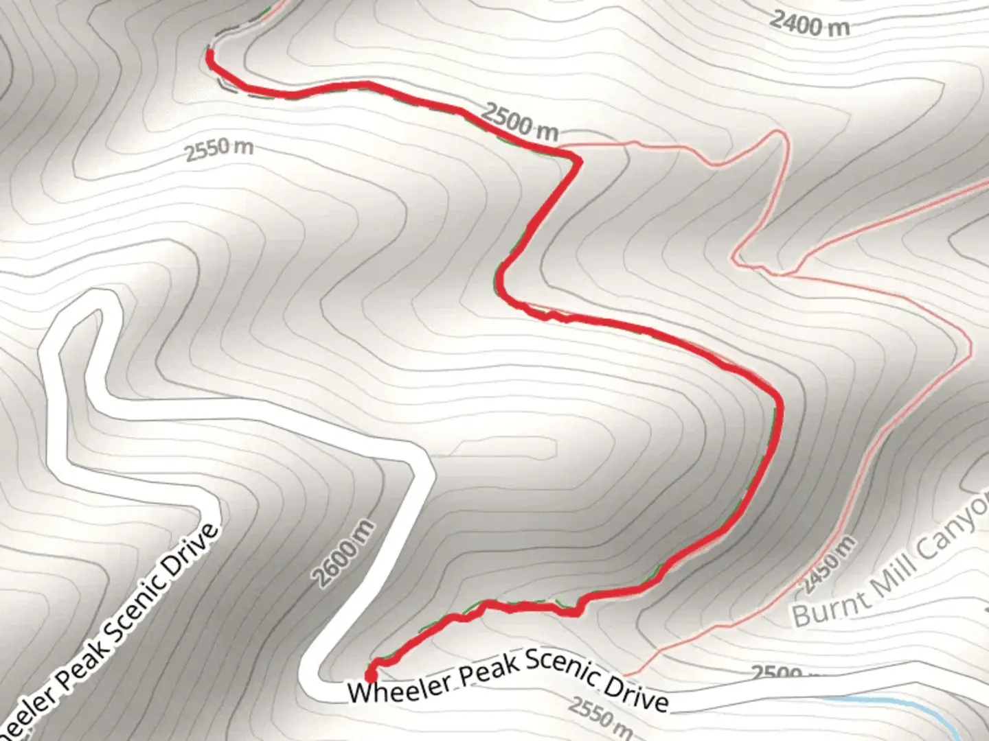 An image depicting the trail Wheeler Peak Scenic Drive and its surrounding area.
