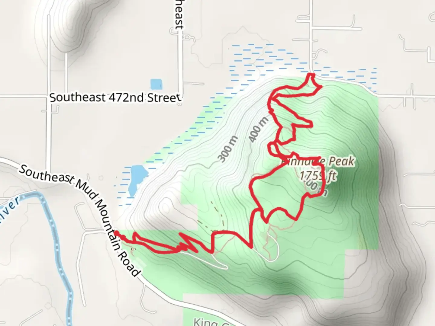 An image depicting the trail Pinnacle Peak and Pinnacle Peak Park Loop and its surrounding area.