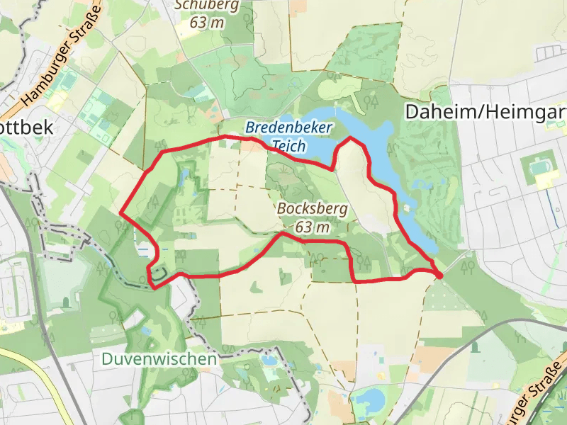 Bredenbeker Teich via Rund um Wulfsdorf und Hoisbuettel and Ohlstedt