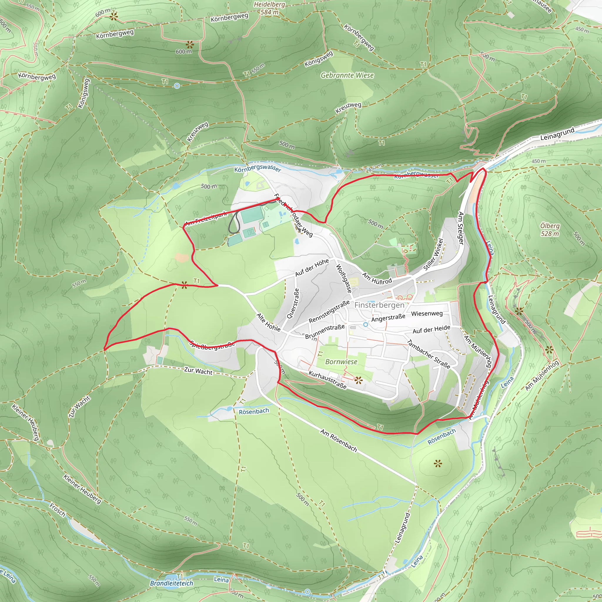 Grosser Rundwanderweg Finsterbergen mobile static map
