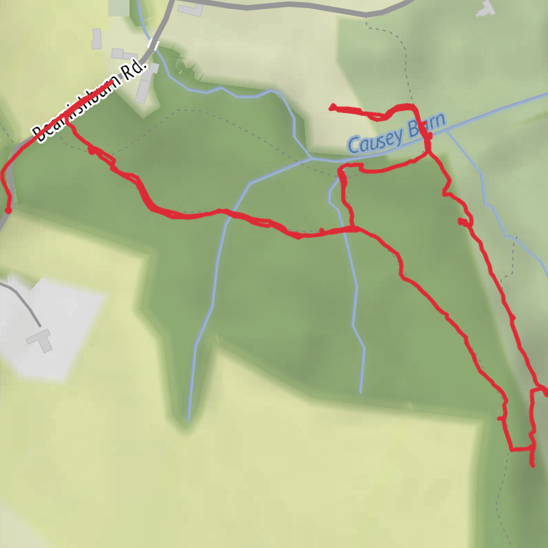 A map preview of the recording County Durham Walking.