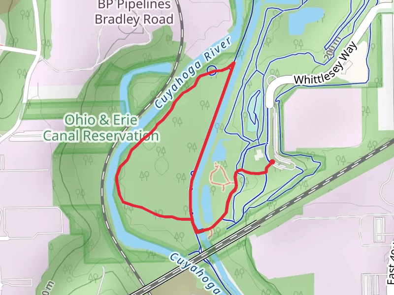 Cuyahoga River Shore Loop via All Purpose Trail