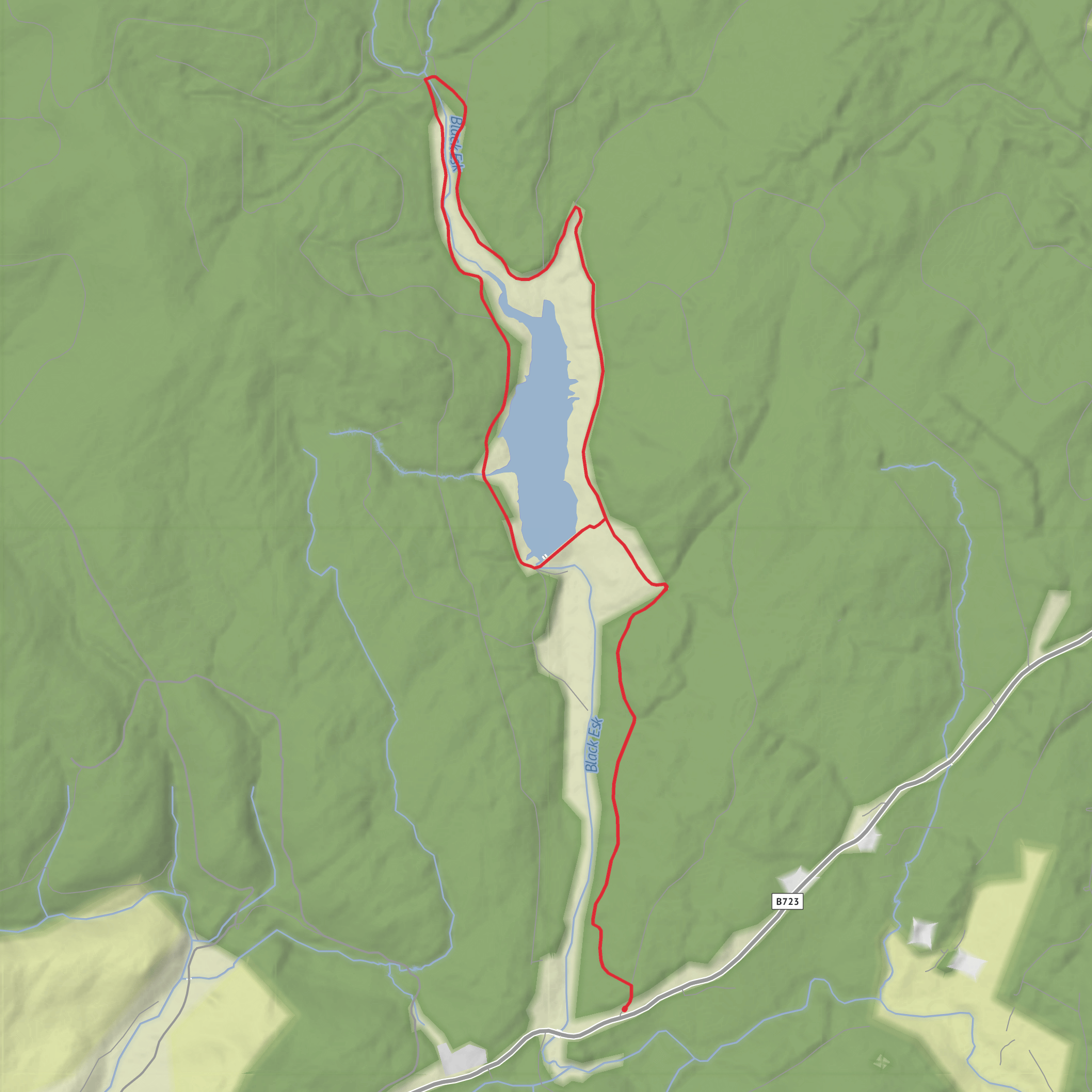 Black Esk Reservoir Loop mobile static map
