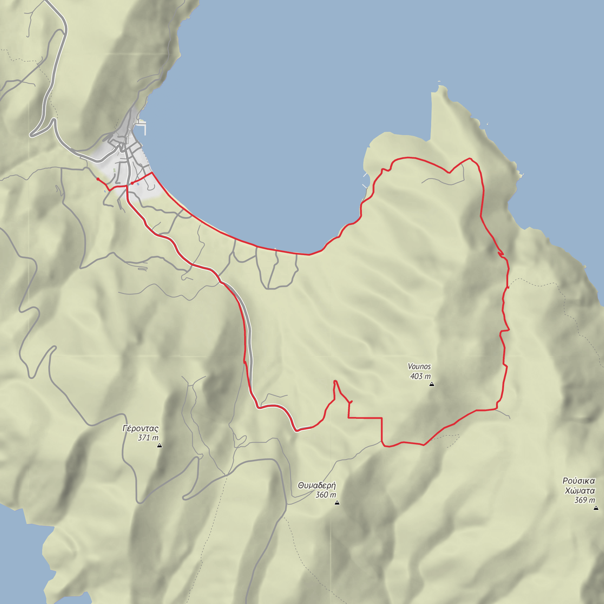 Tilos - Aghios Pavlos and Pano Mera mobile static map