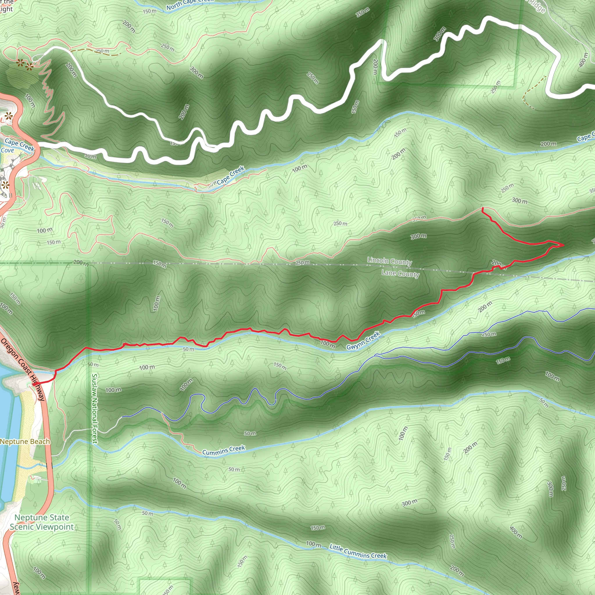 Gwynn Creek Trail mobile static map