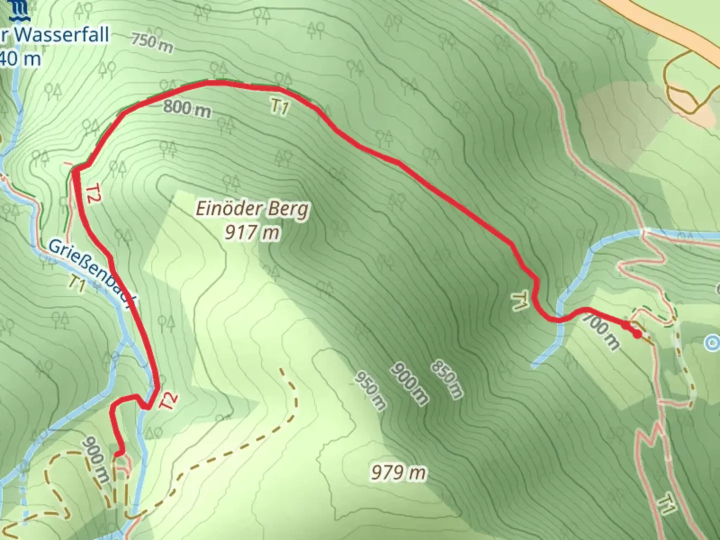 An image depicting the trail Hefteralm Walk via Genial Vital 2 and its surrounding area.