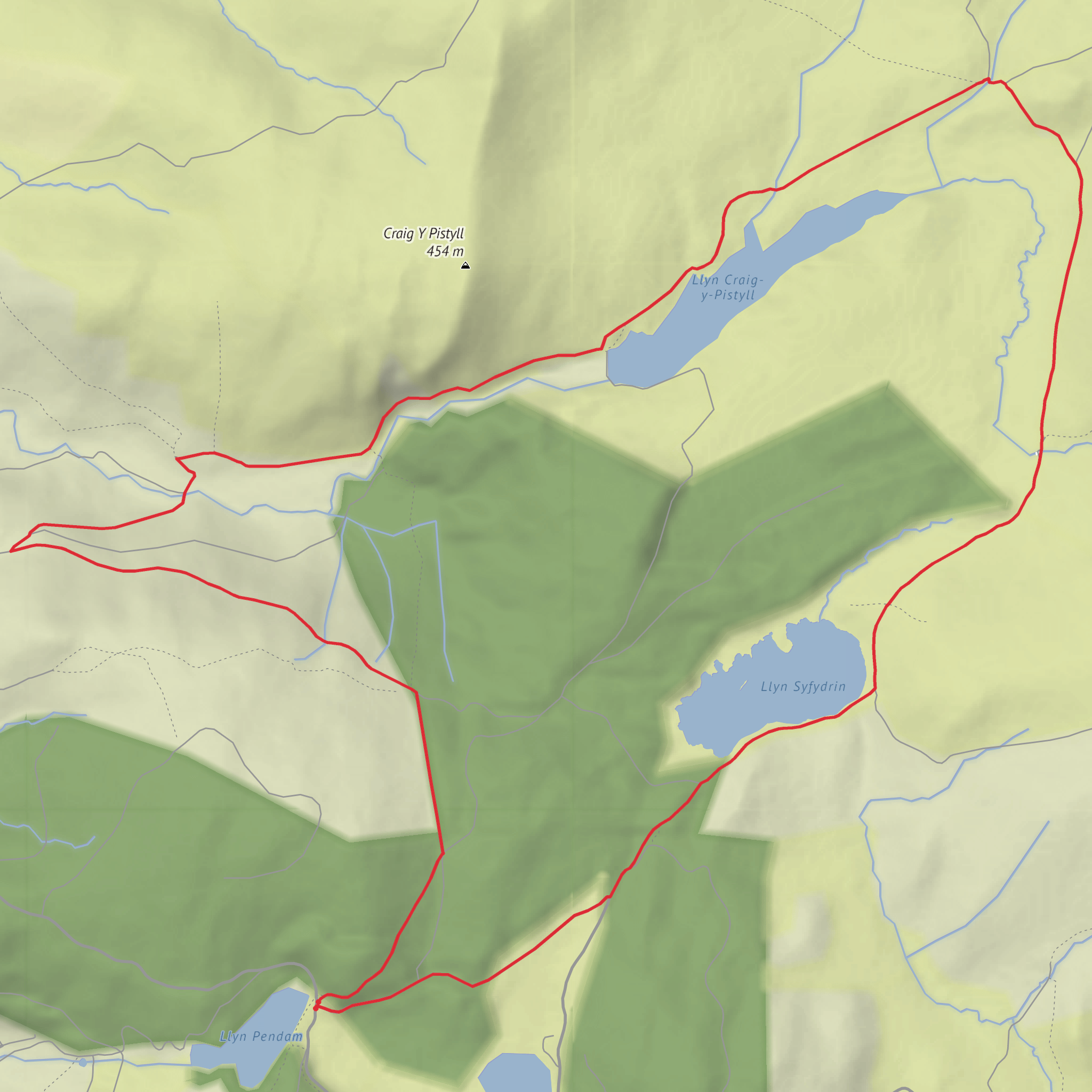 Llyn Craig-Y-Pistyll Waterfall Walk mobile static map