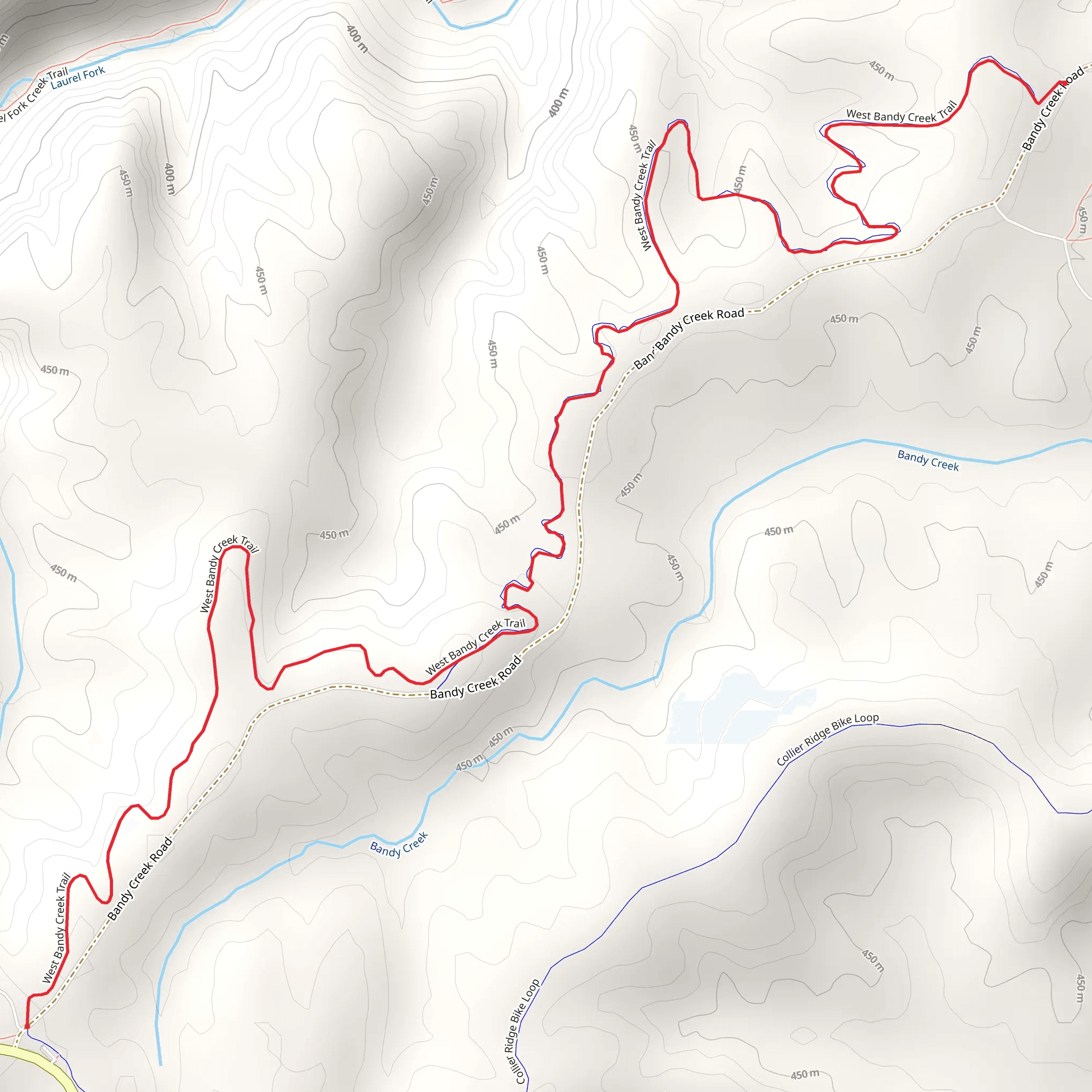 West Bandy Creek Trail mobile static map