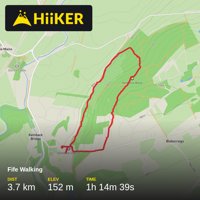 A map preview of the recording Fife Walking.