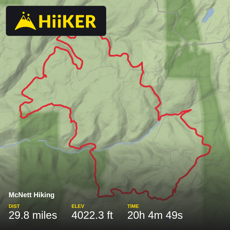 A map preview of the recording Old Logger's Path.