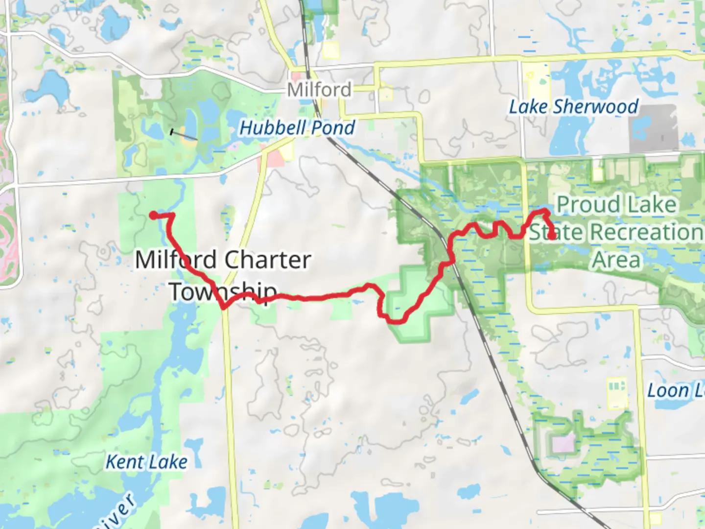 An image depicting the trail Chief Pontiac Hiking Trail and its surrounding area.