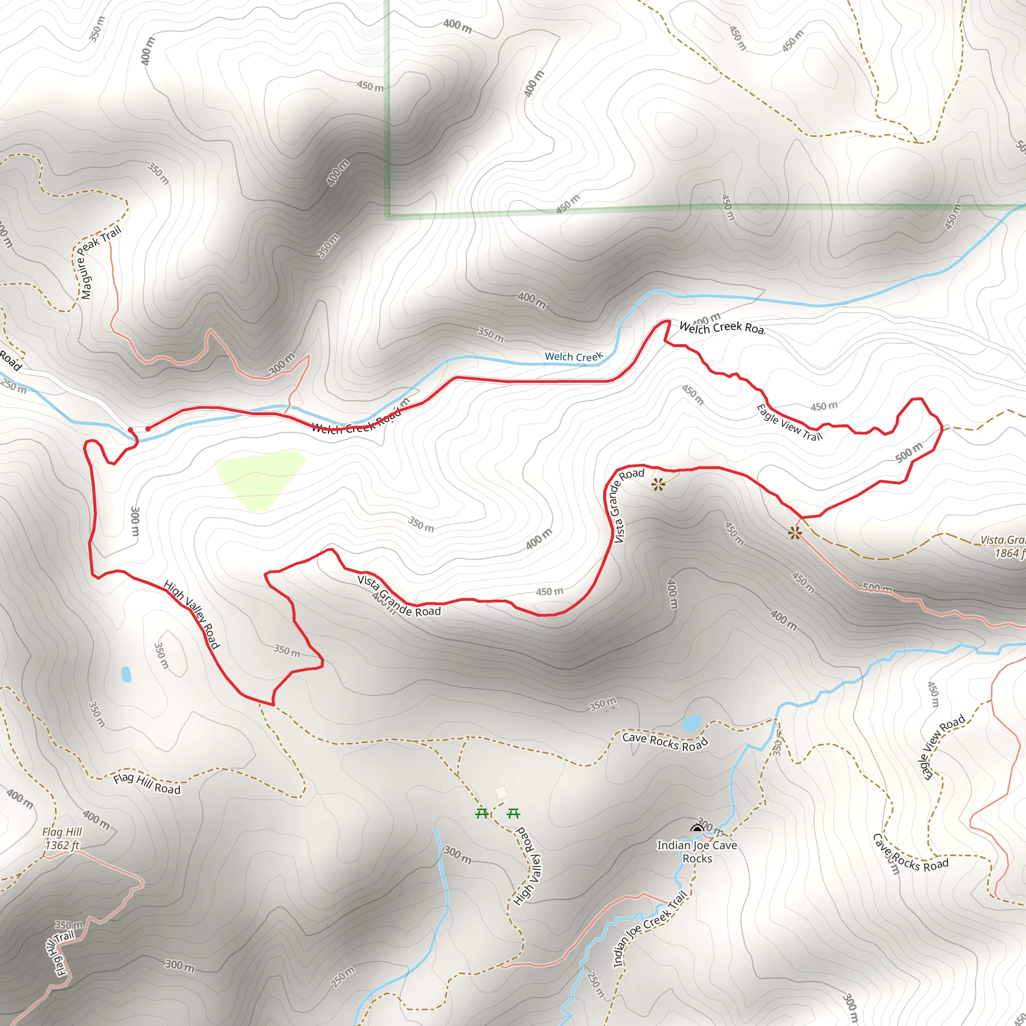 Vista Grande and Welch Creek Road Loop mobile static map