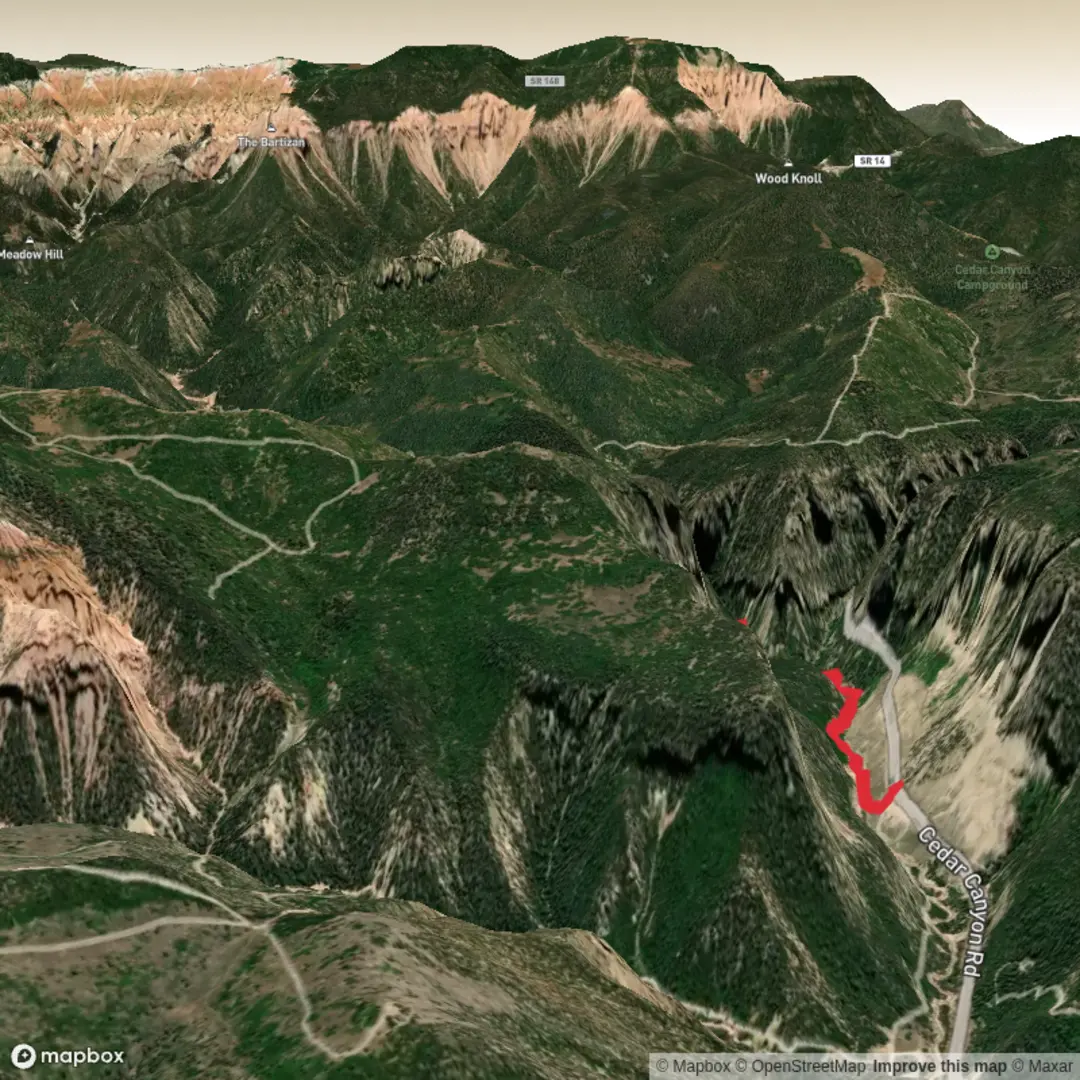 An image depicting the trail Rattlesnake/ashdown gorges and its surrounding area.