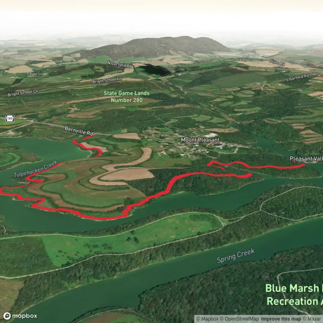 An image depicting the trail Blue Marsh Lake Border Trail - Mt Pleasant and its surrounding area.