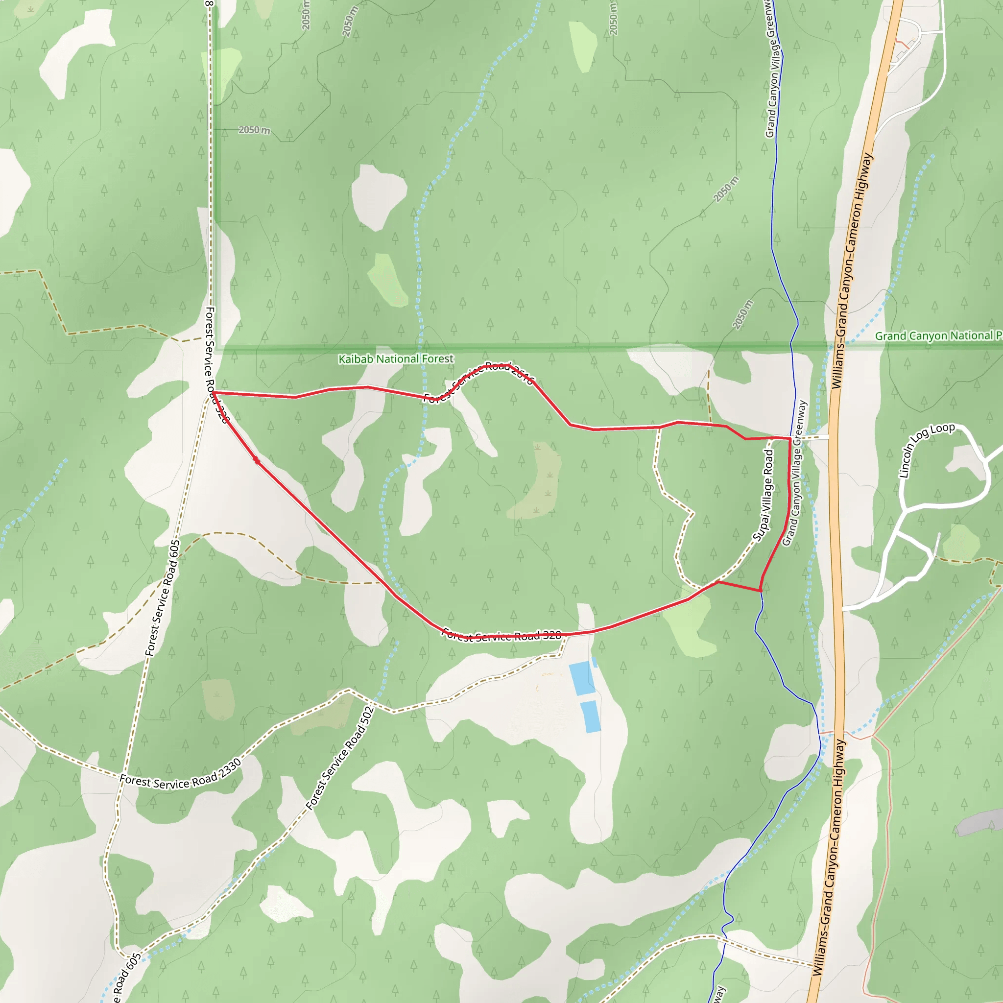 Loop around Tusayan Ranger Station mobile static map