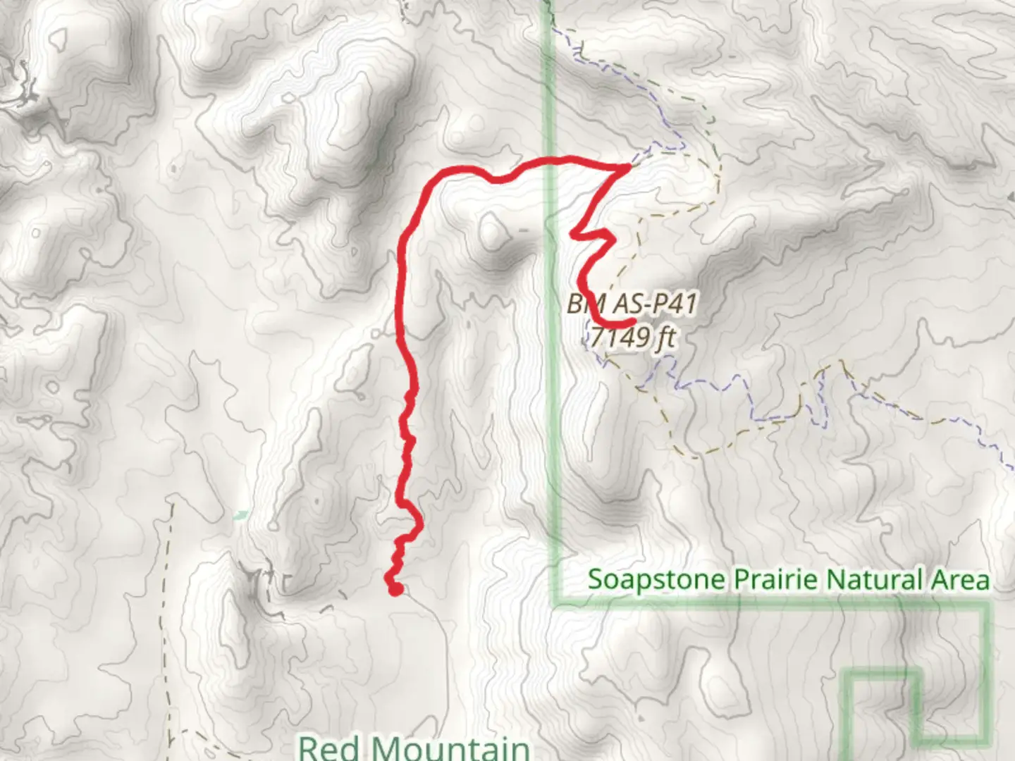 An image depicting the trail BM AS-P41 Peak via SInking Sun Trail and its surrounding area.