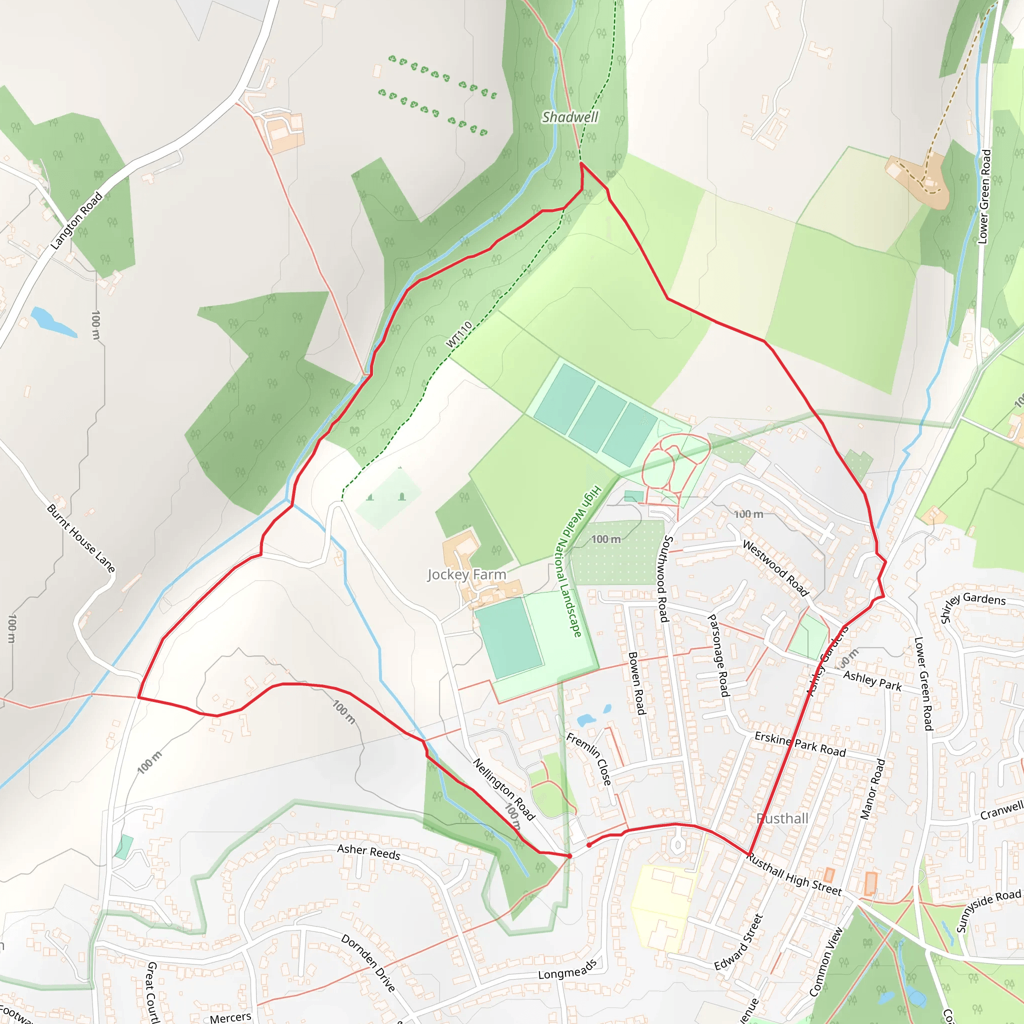 Rusthall Circular Walk mobile static map