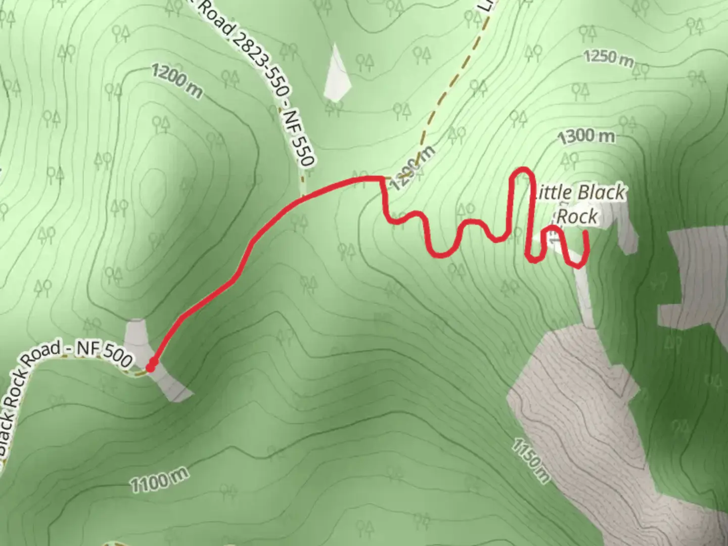 An image depicting the trail Little Black Rock Trail and its surrounding area.