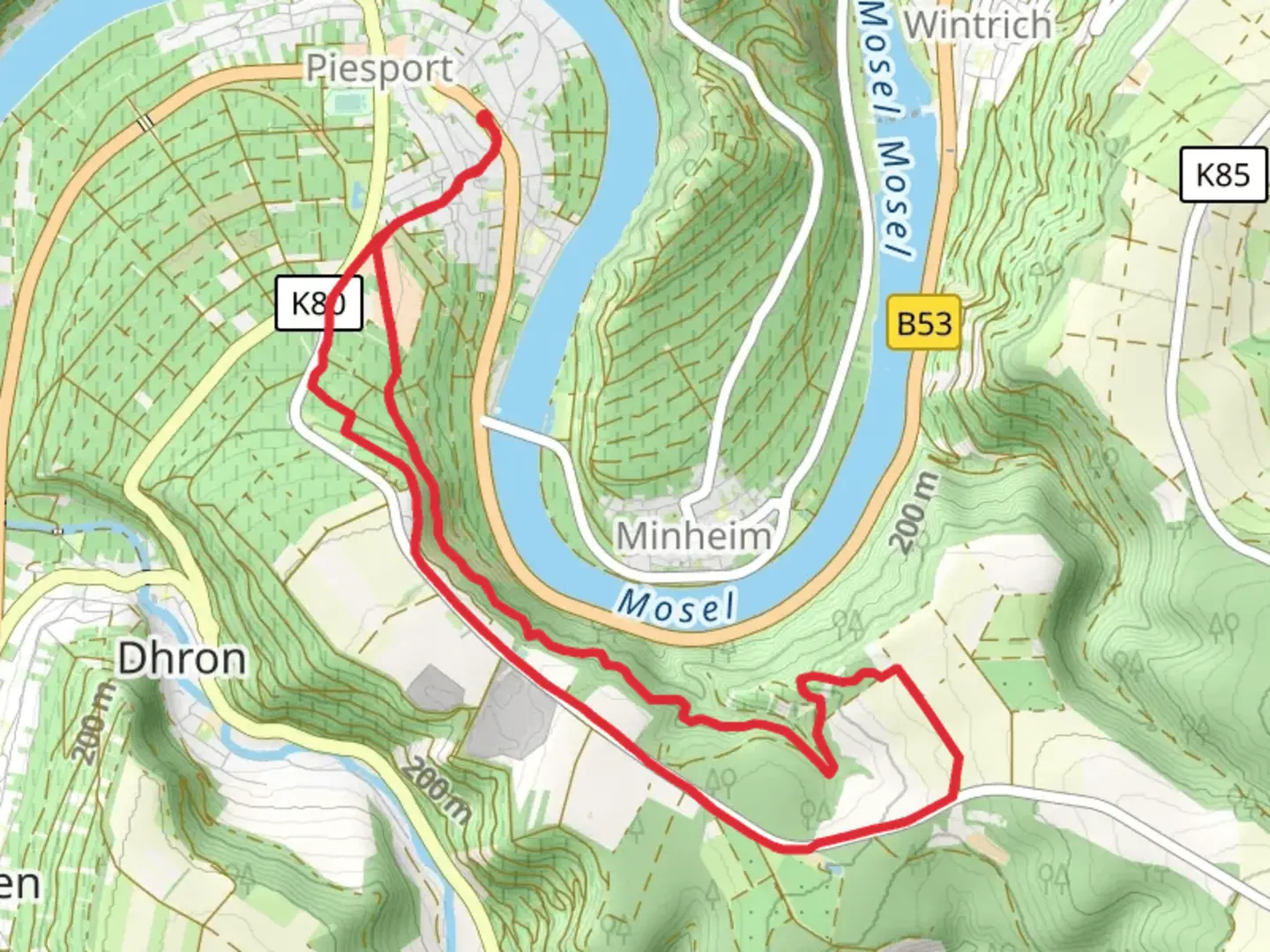 An image depicting the trail Rund um Zimmet and its surrounding area.