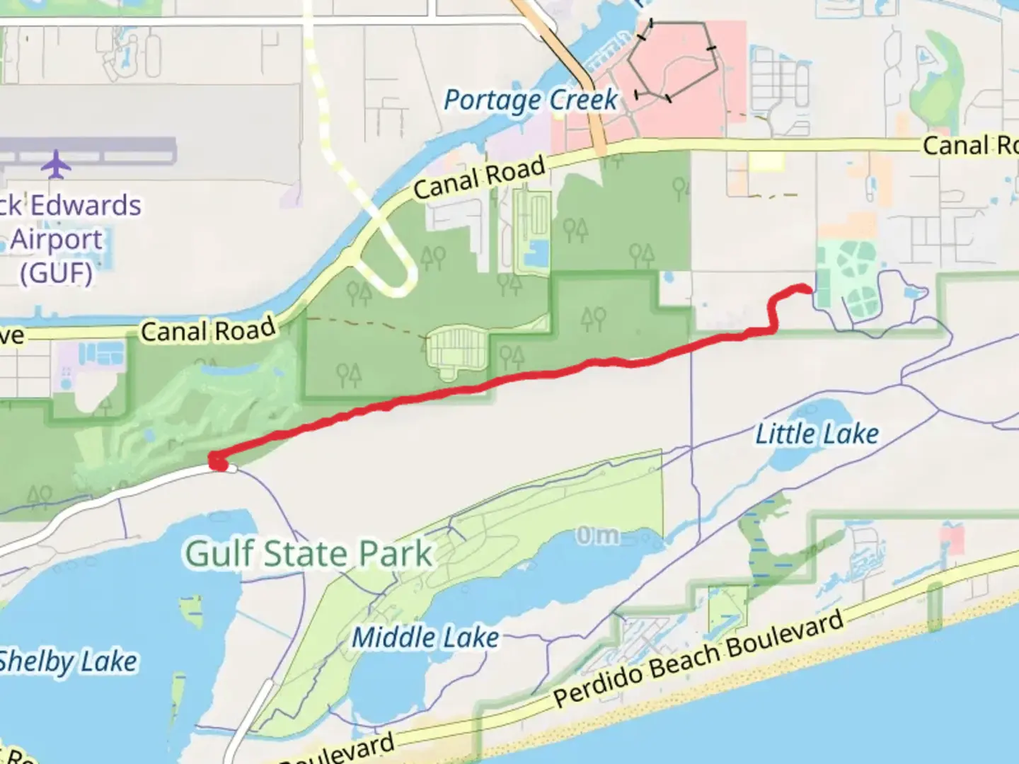 An image depicting the trail Gulf Oak Ridge Trail and its surrounding area.