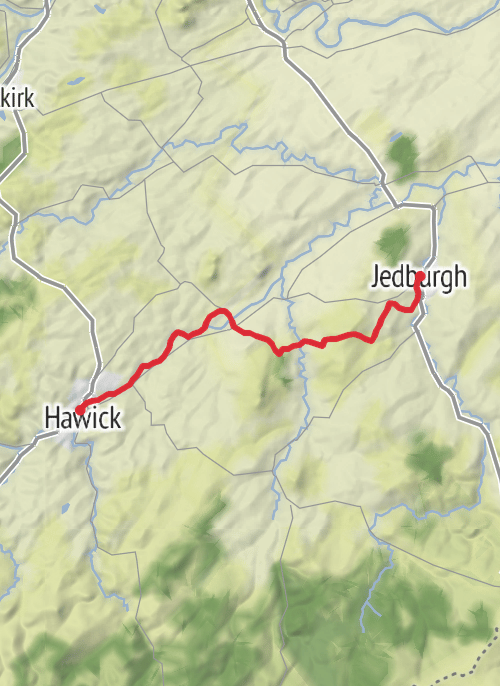 Hike from Jedburgh mobile static map