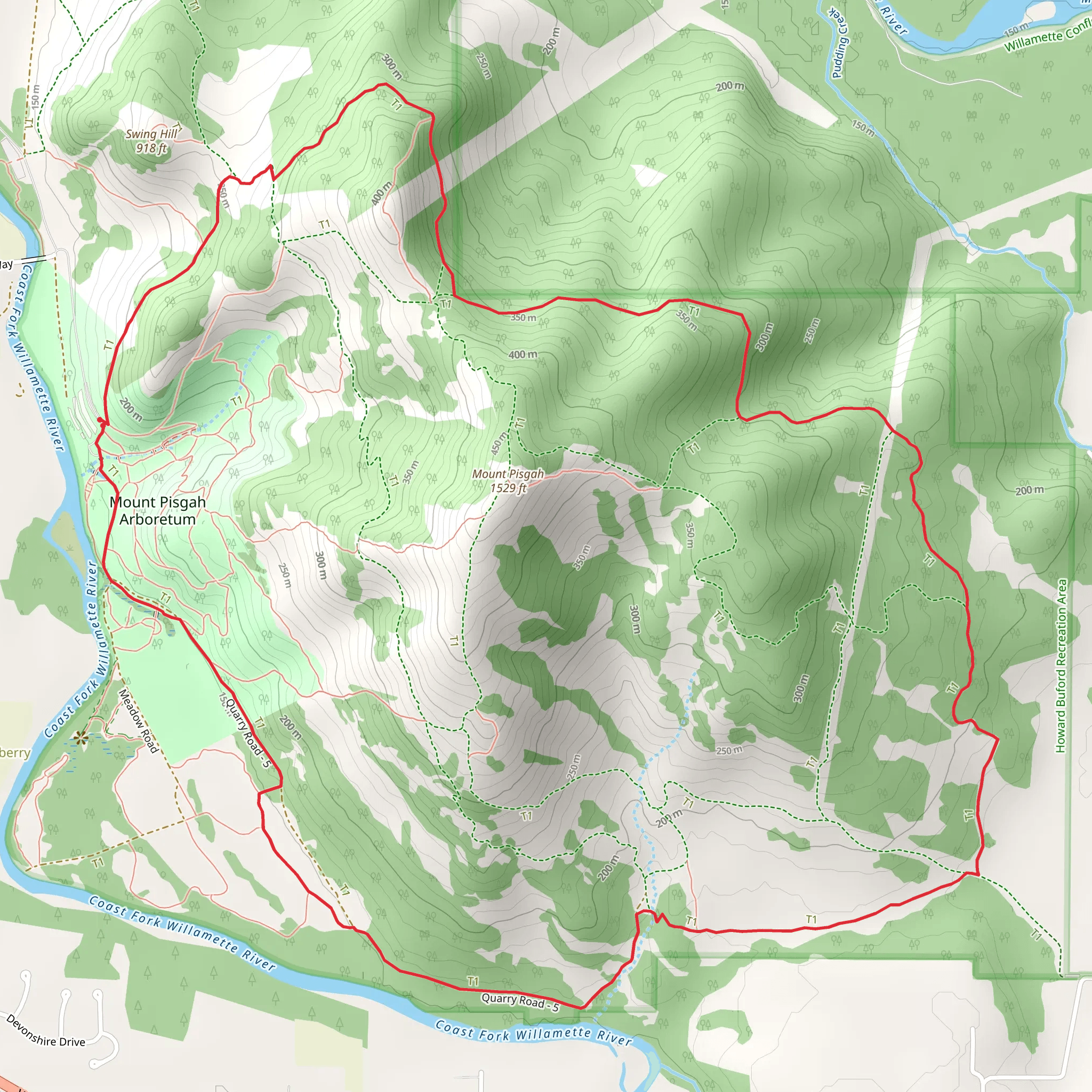 Theodore Trail, Trail 4 and Quarry Road Loop mobile static map