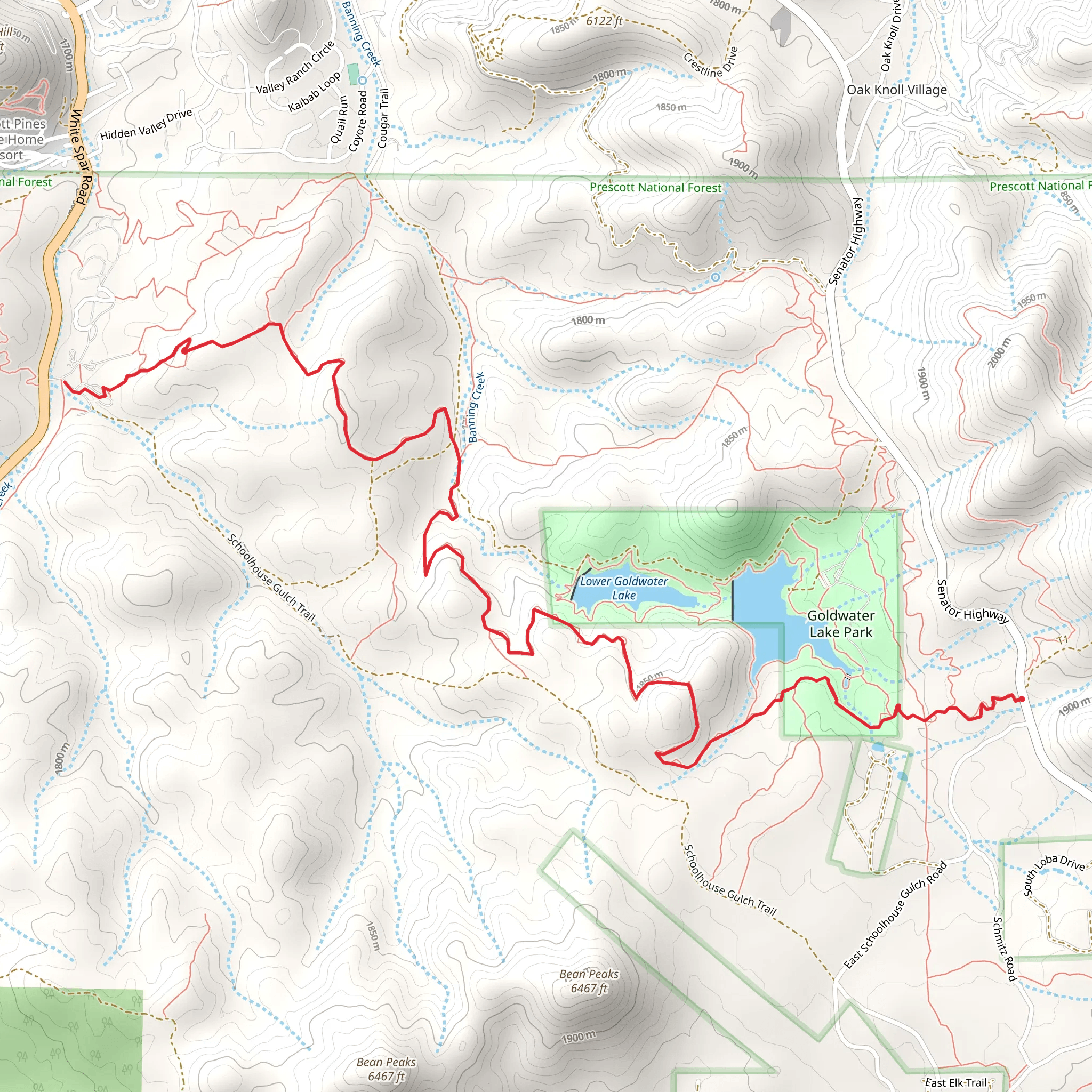 Prescott Circle Trail - Senator Highway mobile static map