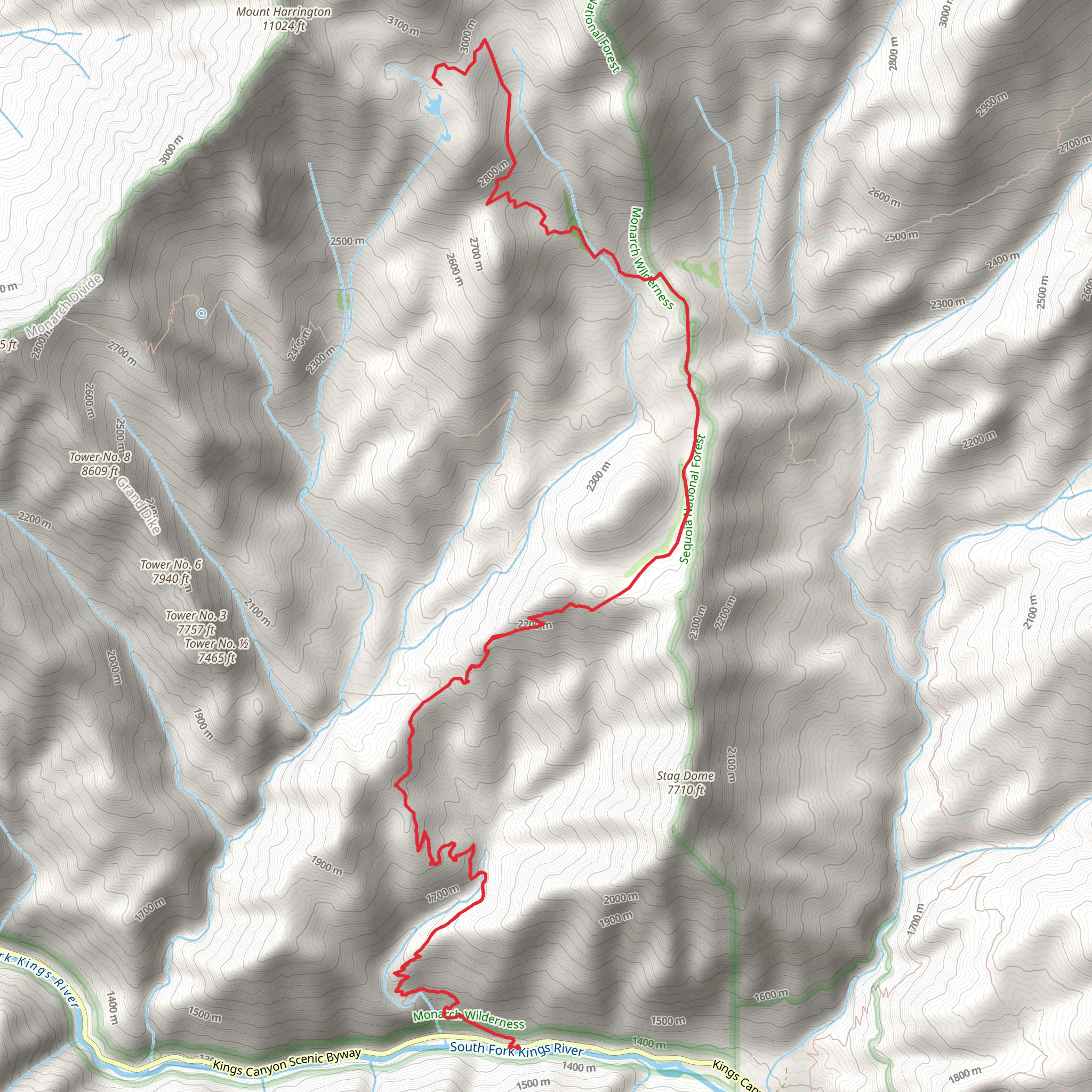 Grizzly Lakes - East Fork Grizzley Creek mobile static map